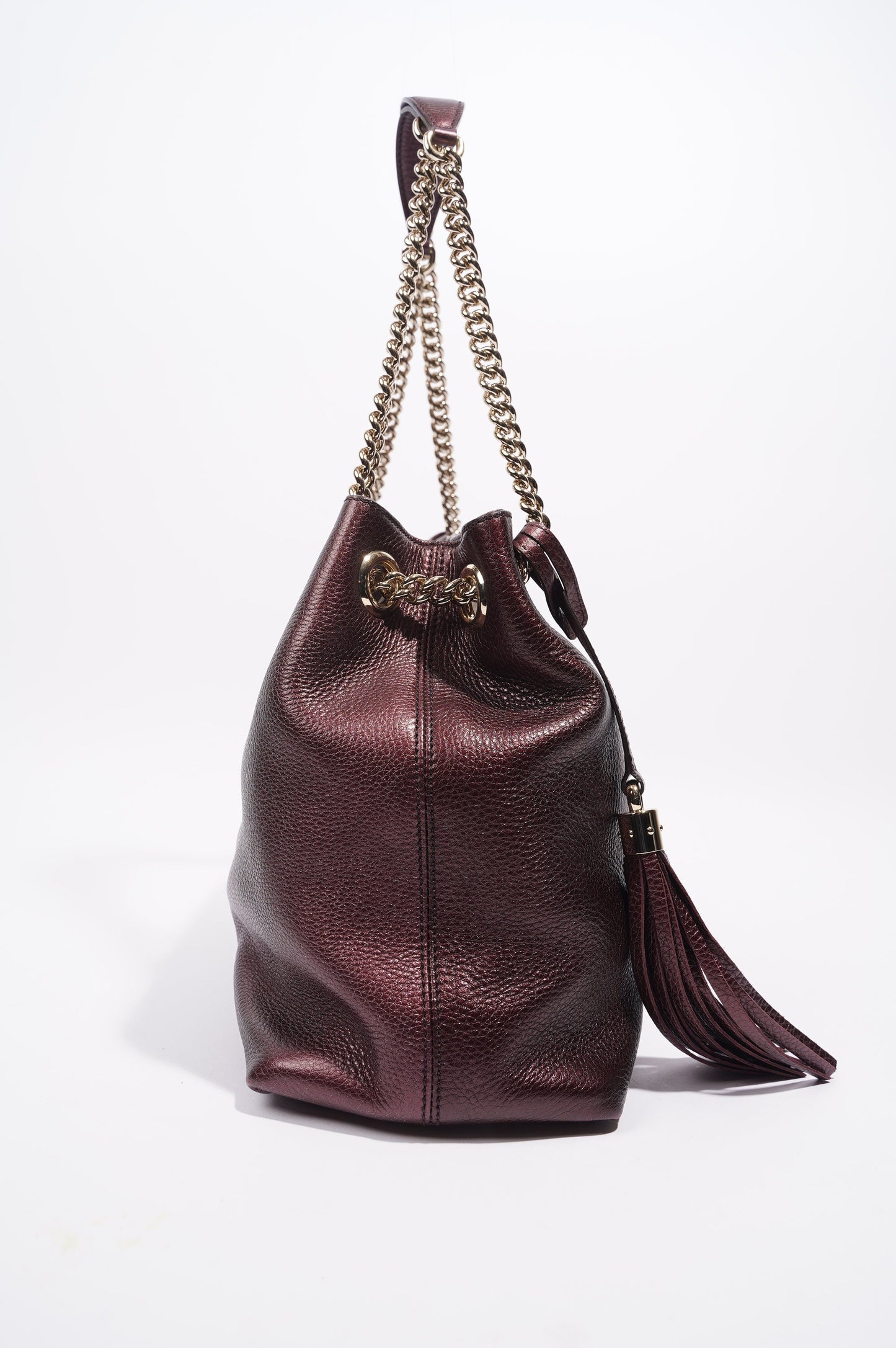 Gucci Womens Soho Chain Bag Purple Leather