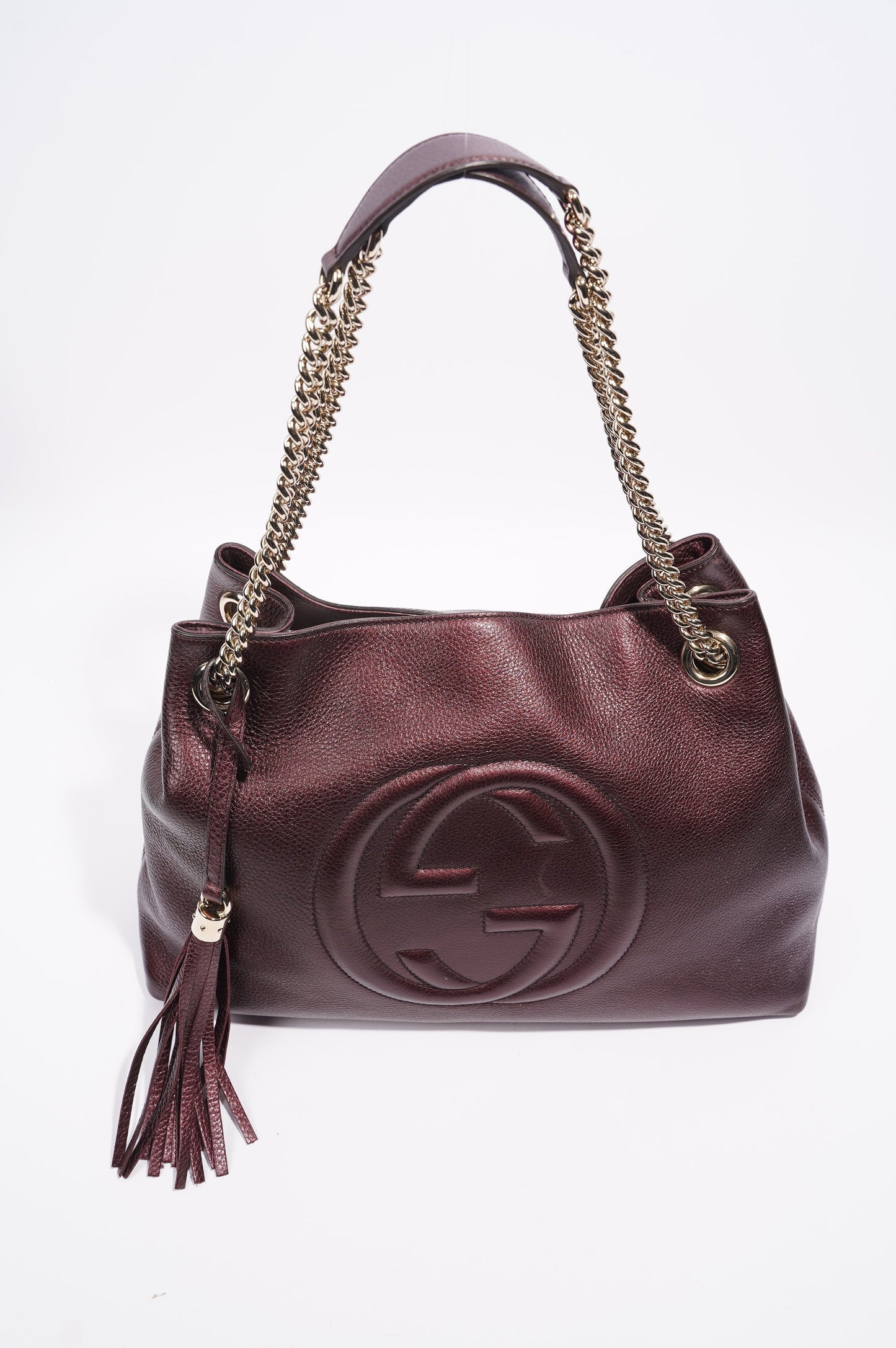 Gucci Womens Soho Chain Bag Purple Leather