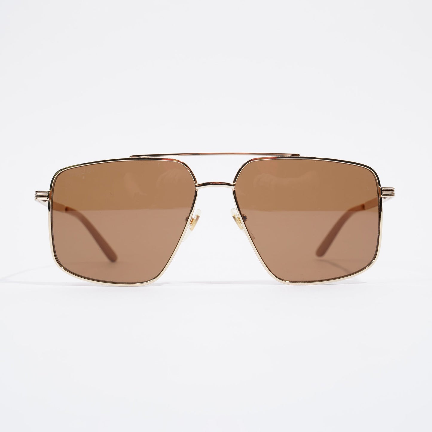 Gucci Womens Aviator Sunglasses Metallic Base Metal 145