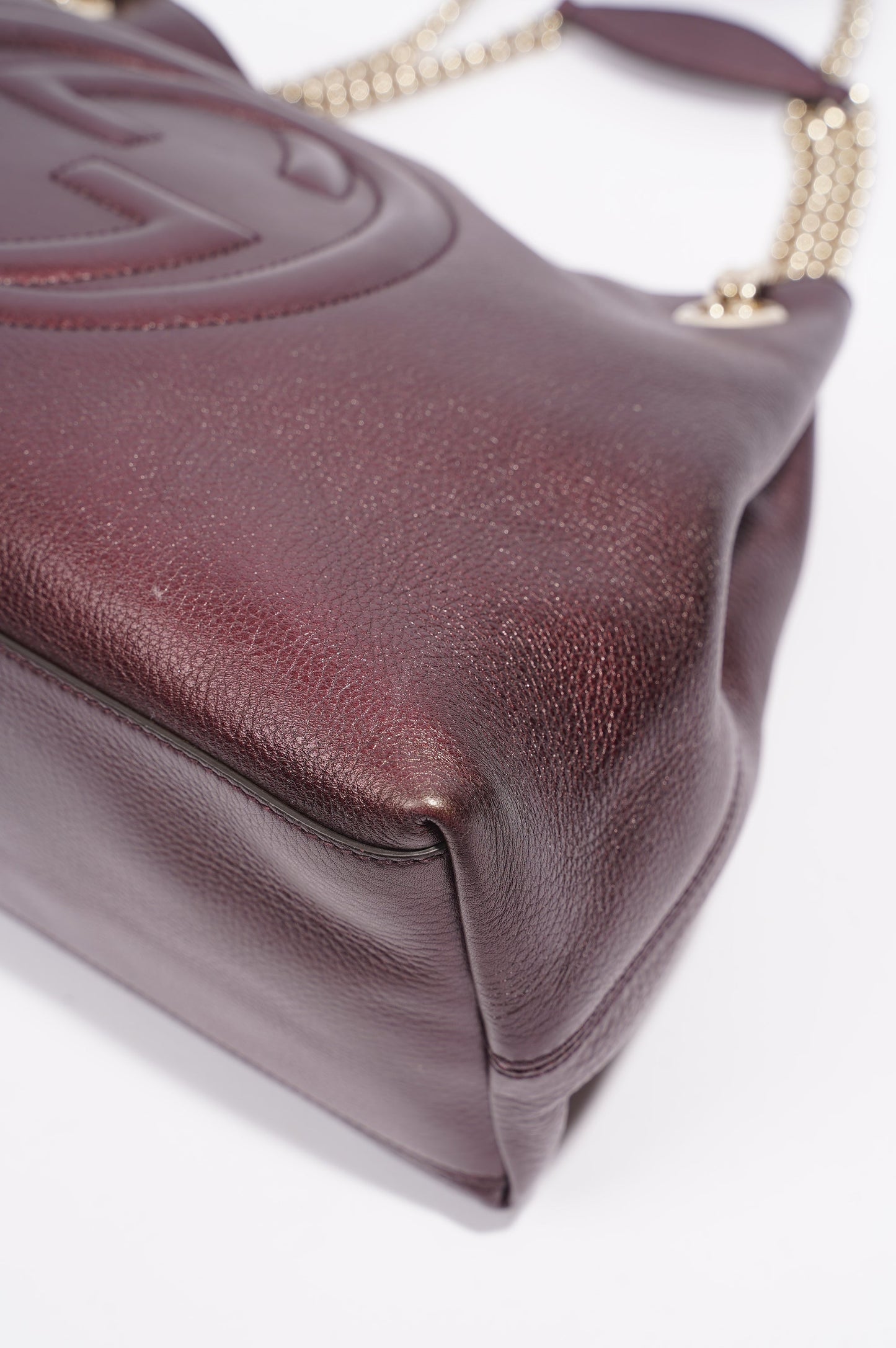 Gucci Womens Soho Chain Bag Purple Leather