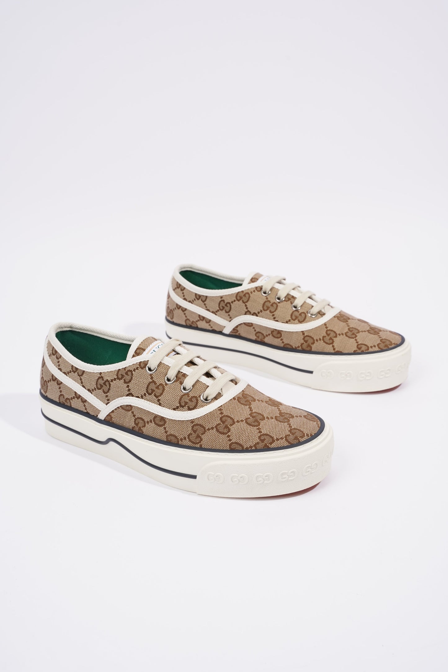 Gucci Tennis 1977 GG Brown GG Logo Canvas EU 38 UK 5