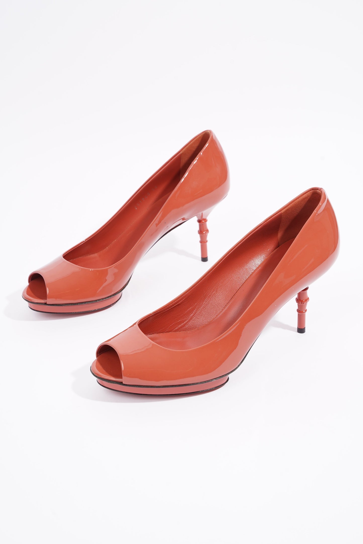 Gucci Womens Bamboo Pump Dark Coral EU 38 / UK 5