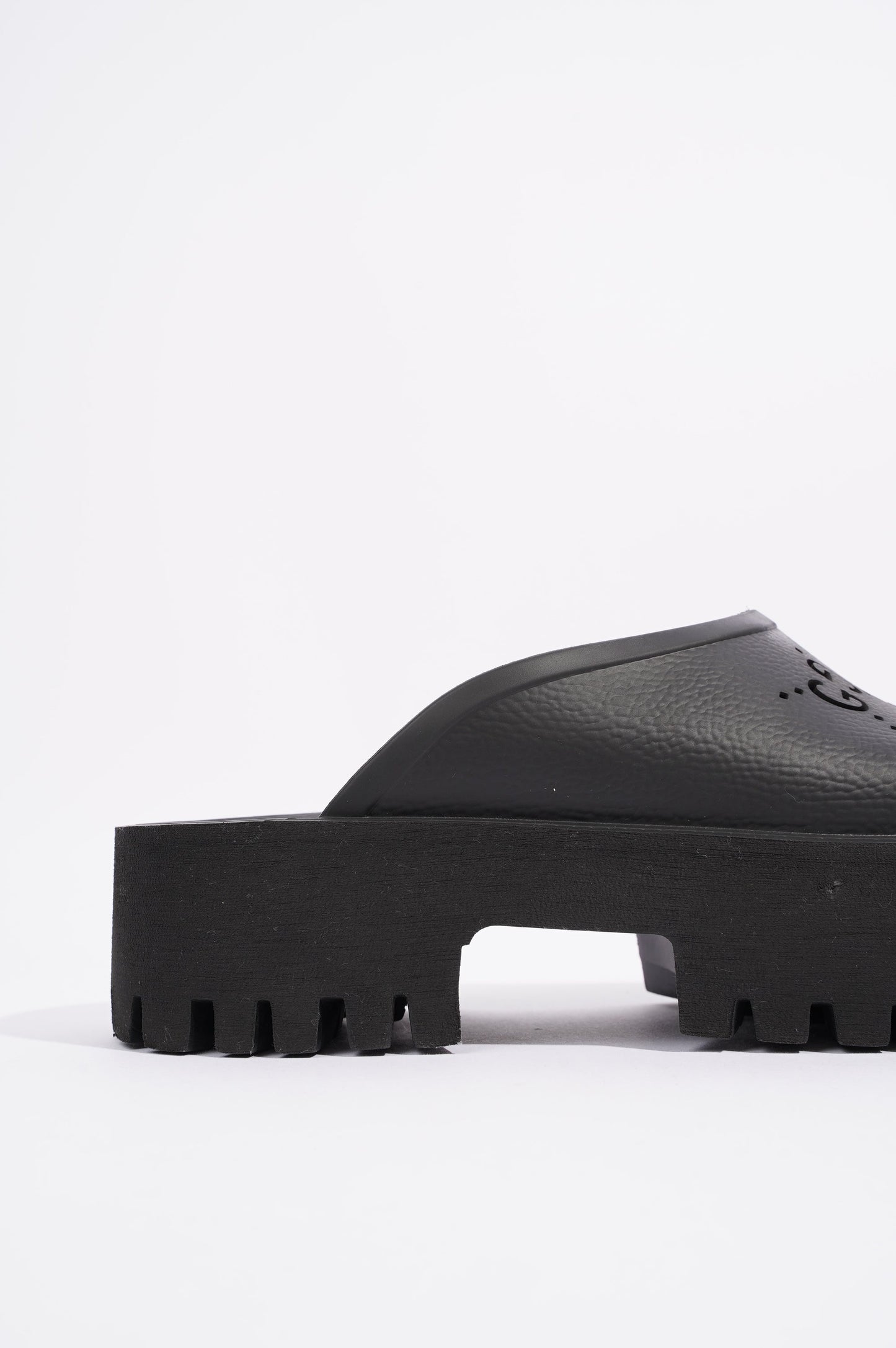 Gucci Womens Platform Perforated G Sandal Black EU 40 / UK 7