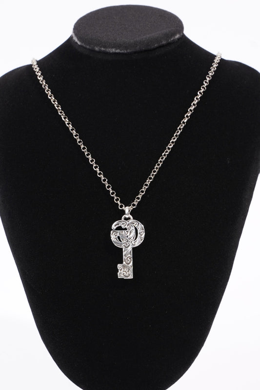 Gucci Womens Marmont GG Key Necklace Sterling Silver