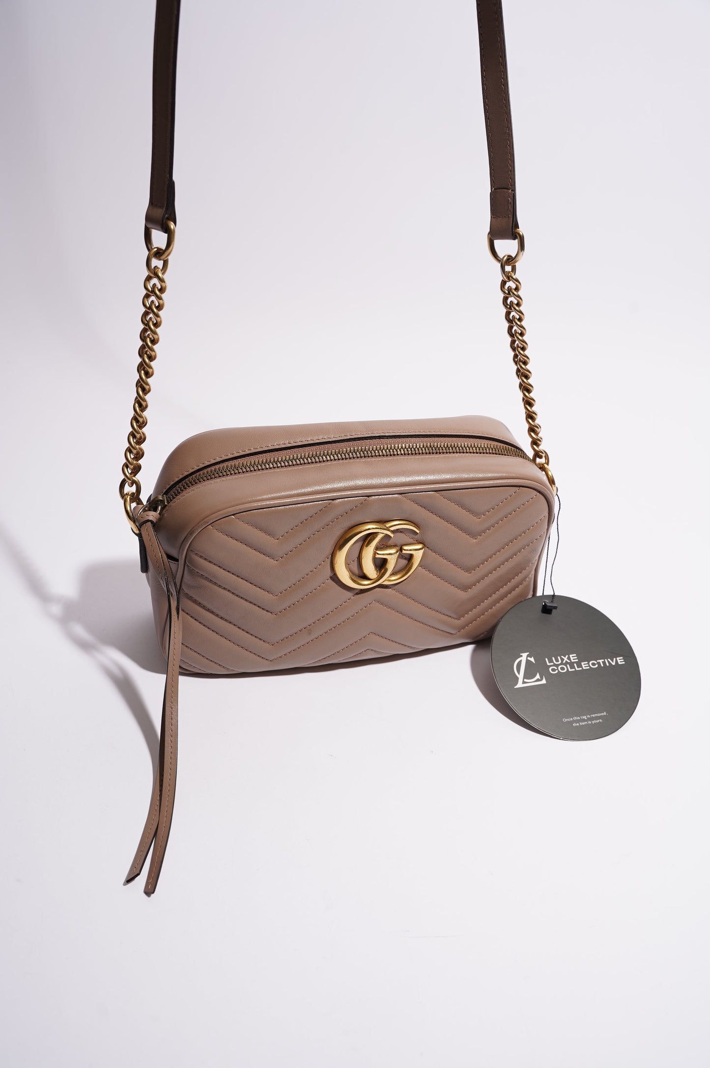 Gucci Womens Marmont Zip Nude / Gold Small
