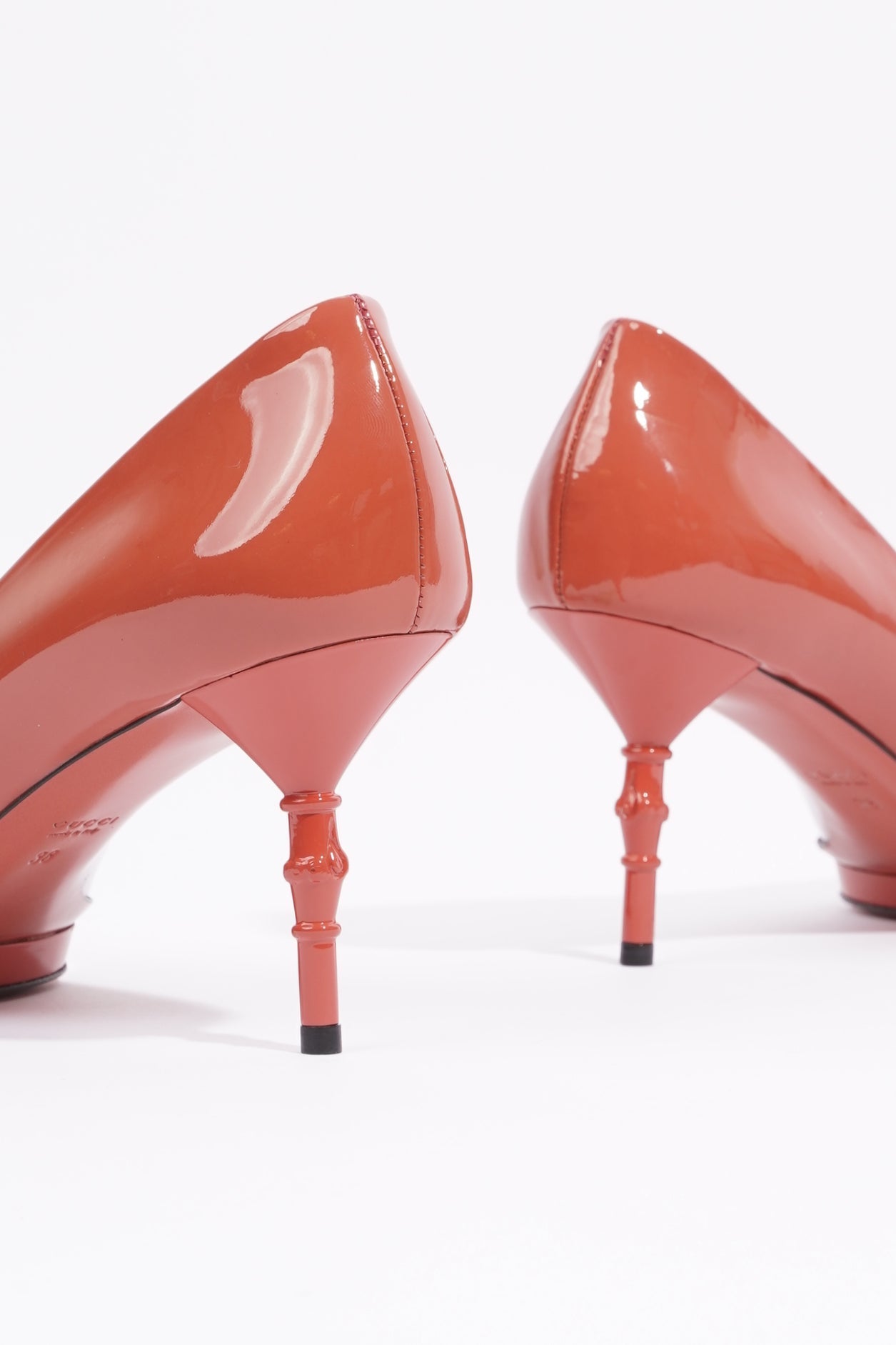 Gucci Womens Bamboo Pump Dark Coral EU 38 / UK 5
