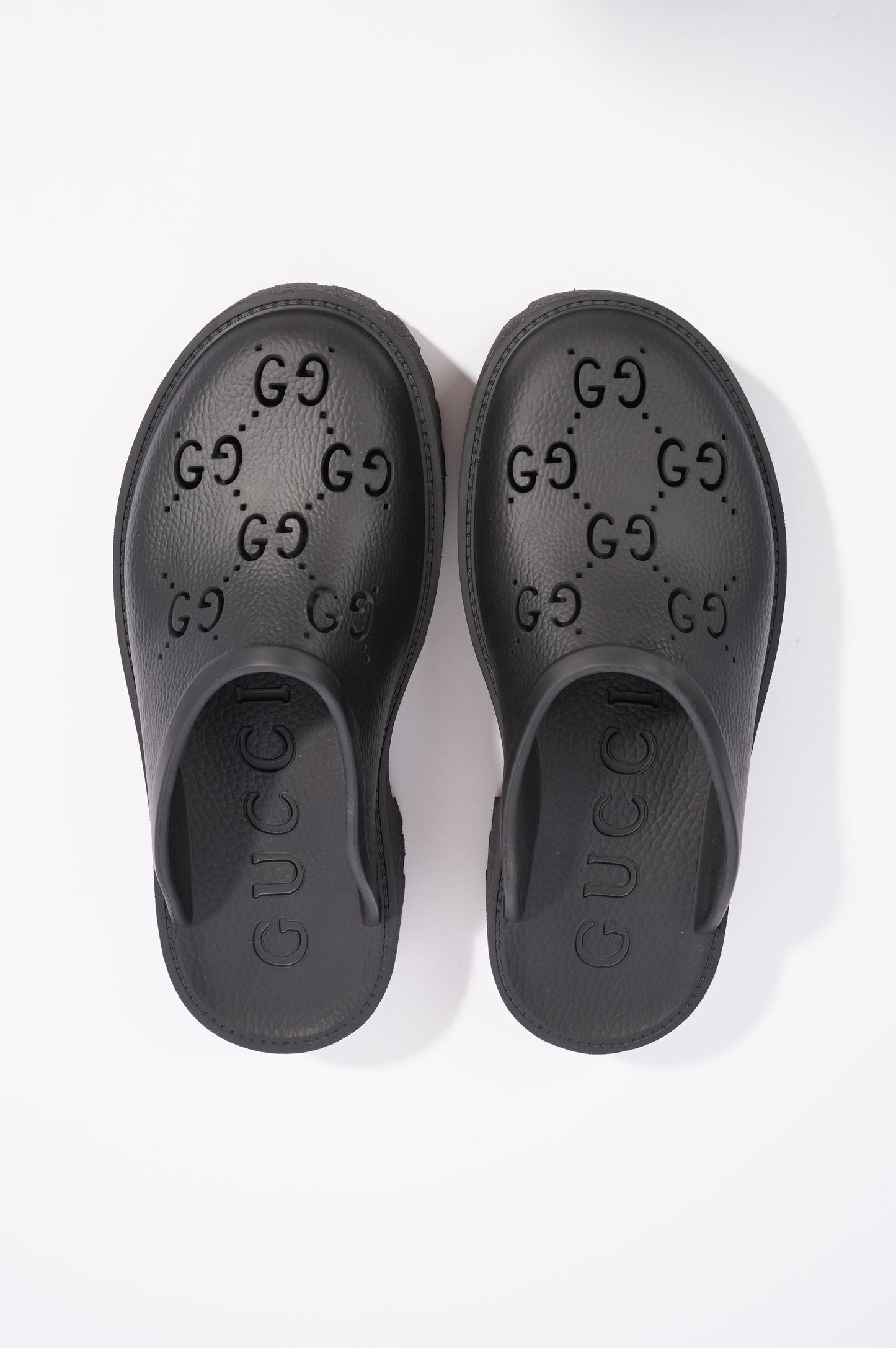 Gucci Womens Platform Perforated G Sandal Black EU 40 / UK 7