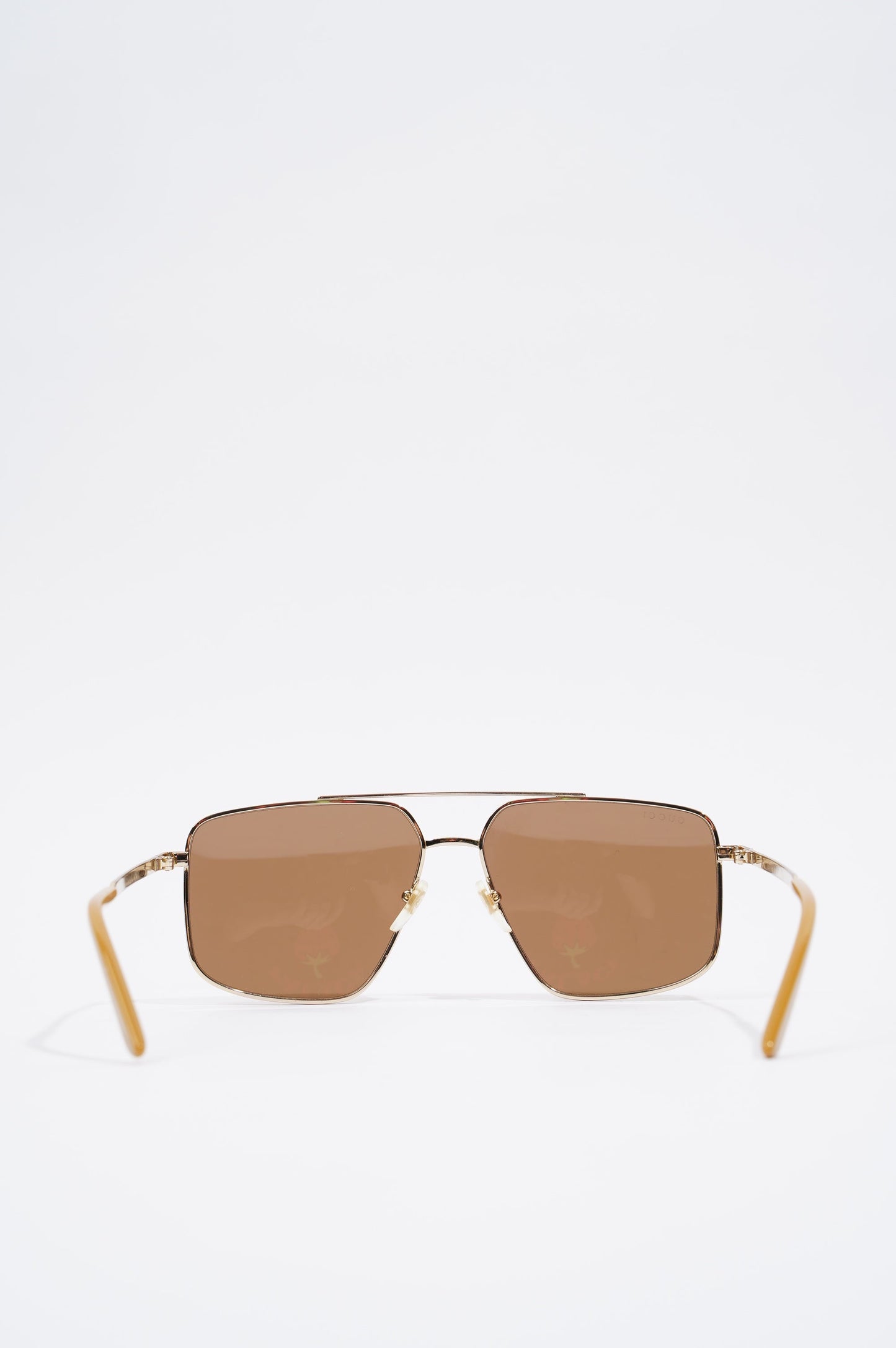 Gucci Womens Aviator Sunglasses Metallic Base Metal 145