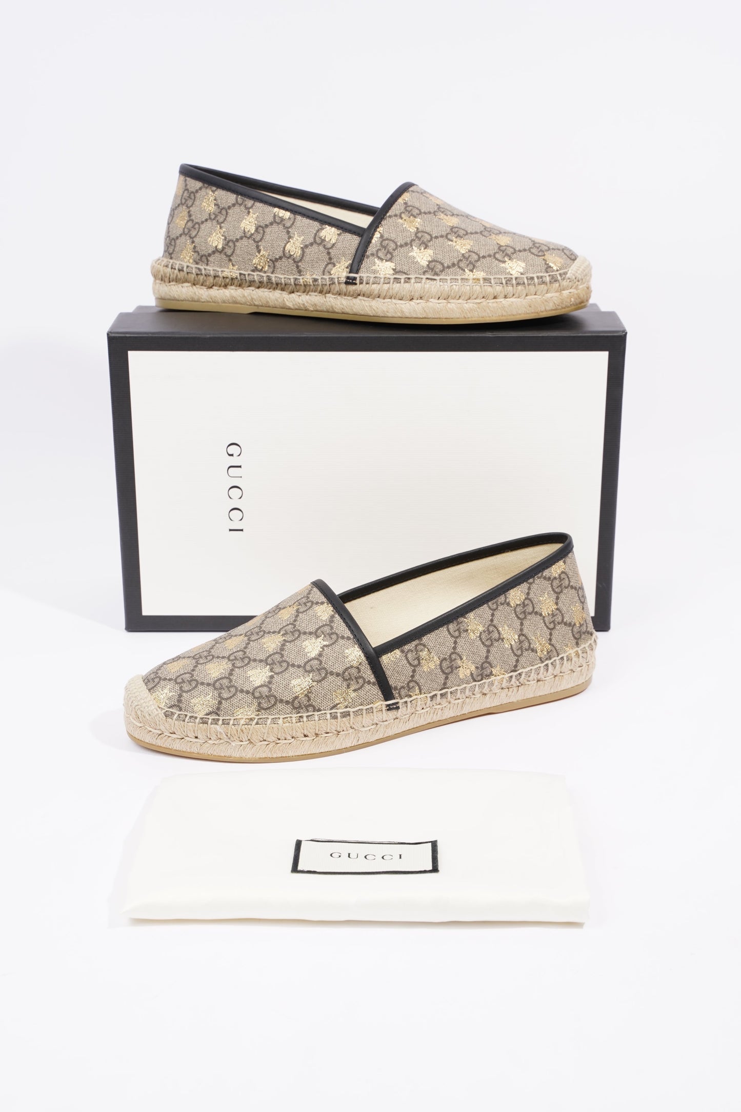Gucci Mens Espadrilles Beige Bees EU 42 / UK 8