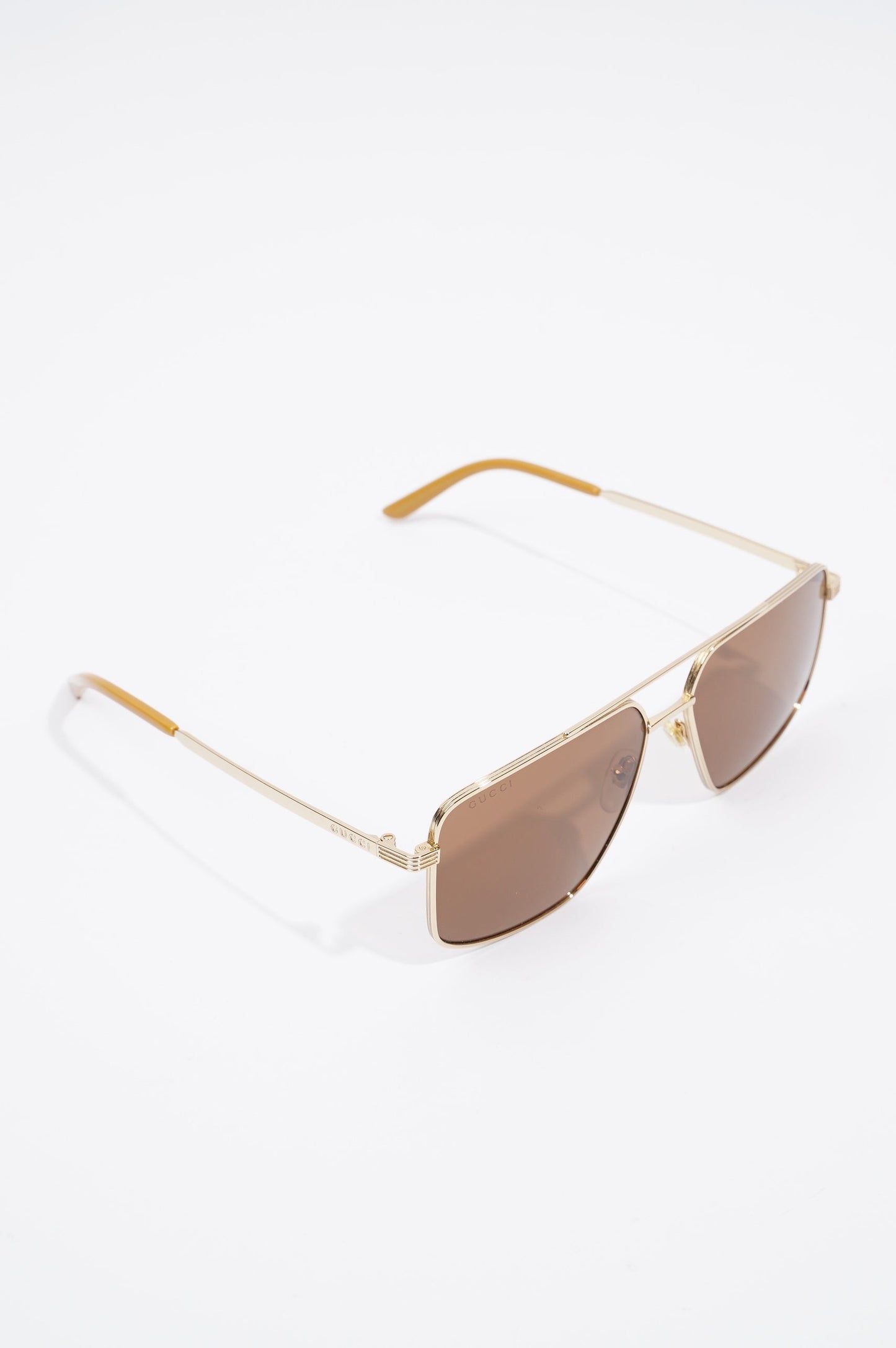 Gucci Womens Aviator Sunglasses Metallic Base Metal 145