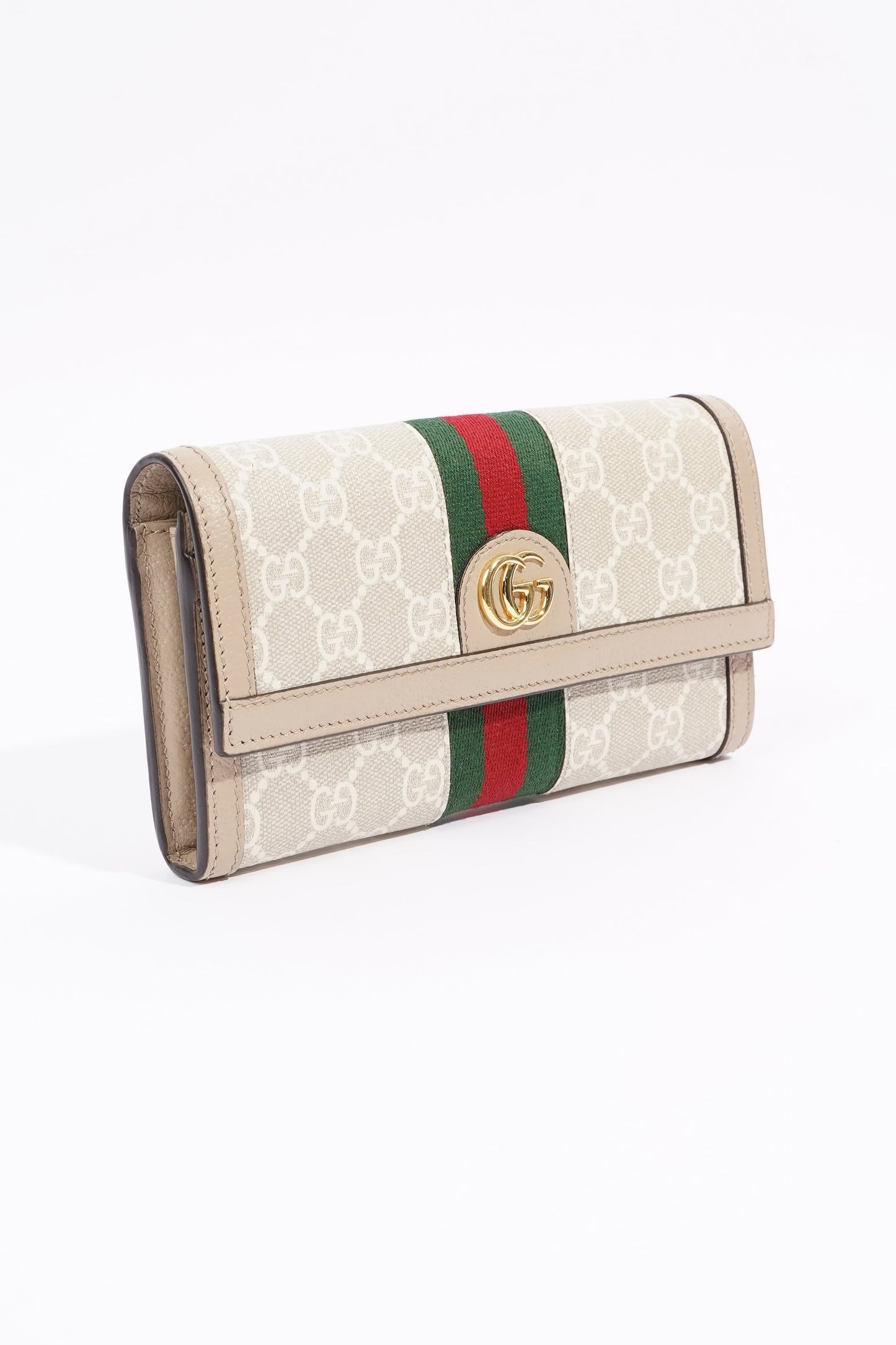 Gucci Ophidia Continental Wallet Oatmeal Leather