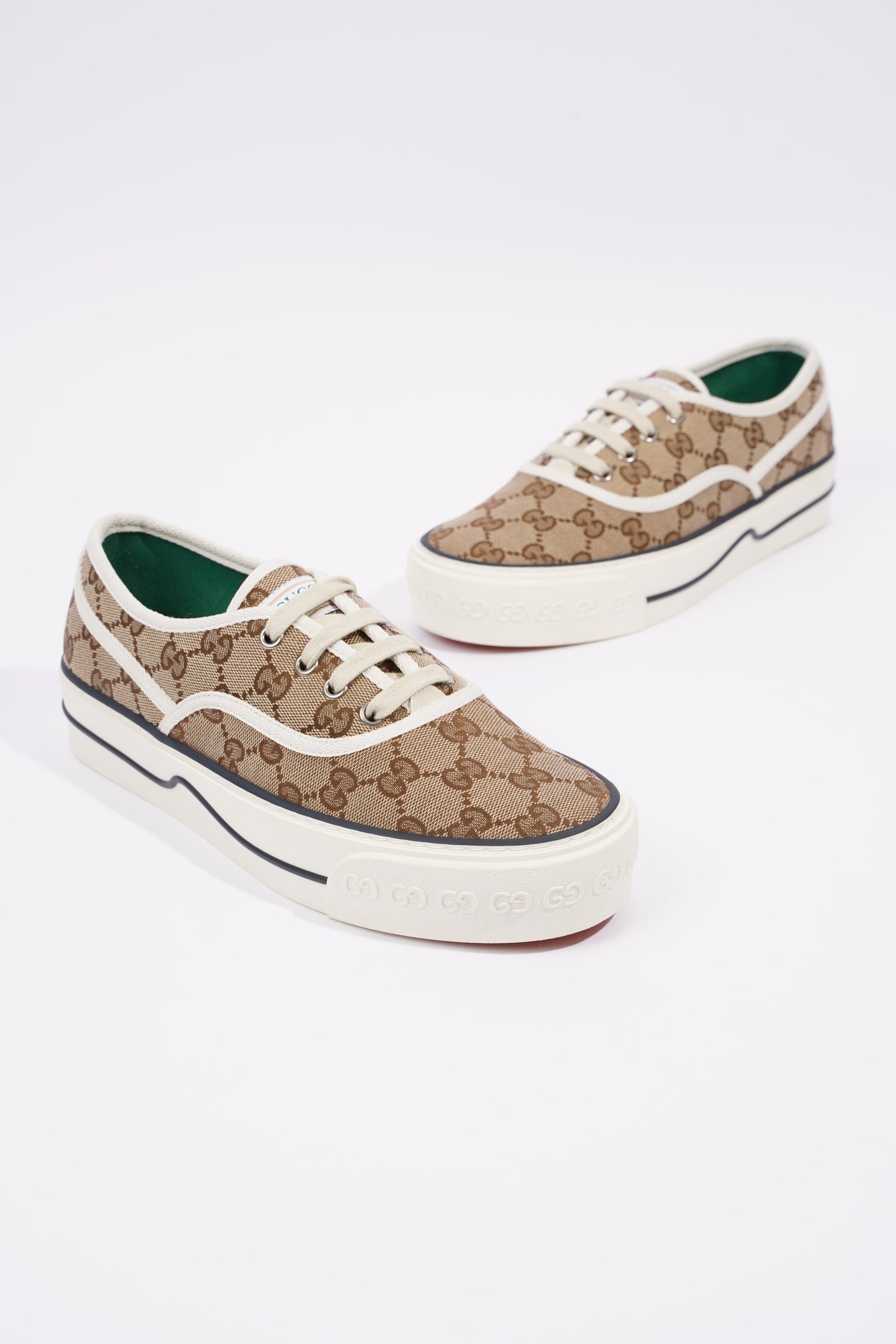 Gucci Tennis 1977 GG Brown GG Logo Canvas EU 38 UK 5