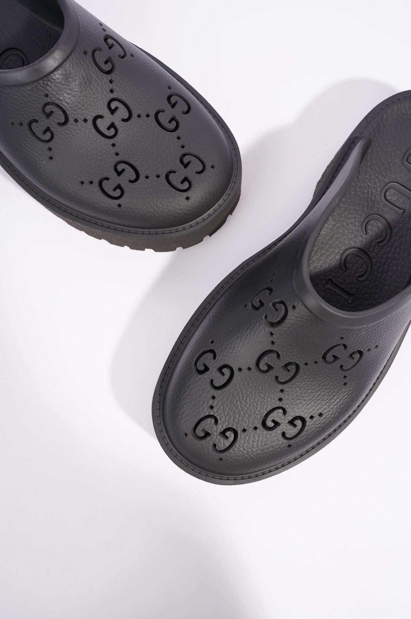 Gucci Womens Platform Perforated G Sandal Black EU 40 / UK 7