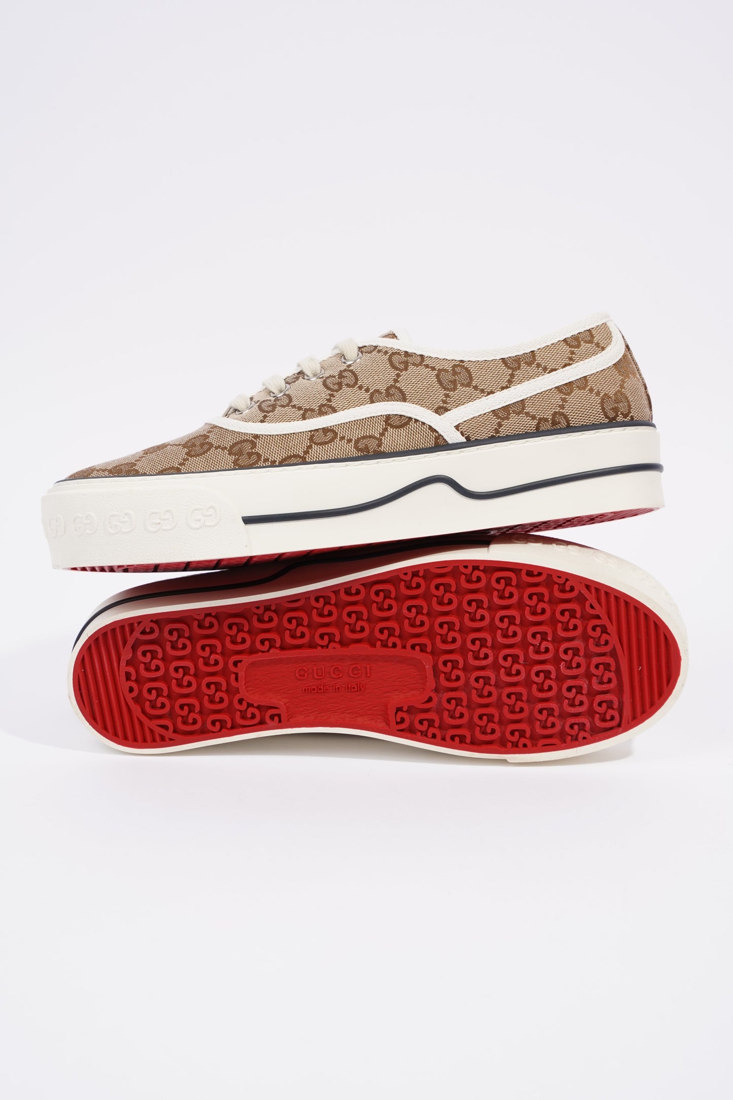 Gucci Tennis 1977 GG Brown GG Logo Canvas EU 38 UK 5
