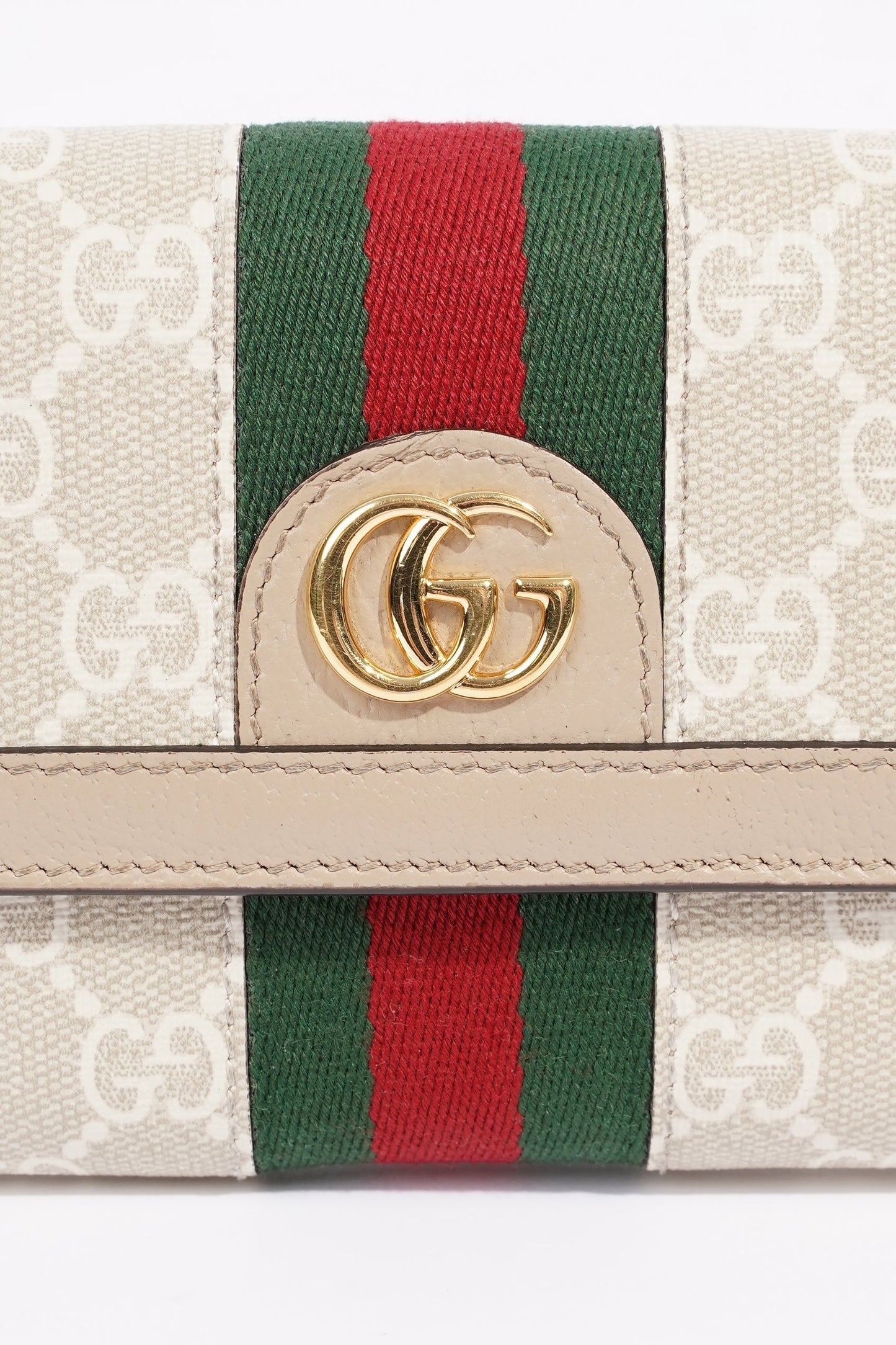 Gucci Ophidia Continental Wallet Oatmeal Leather