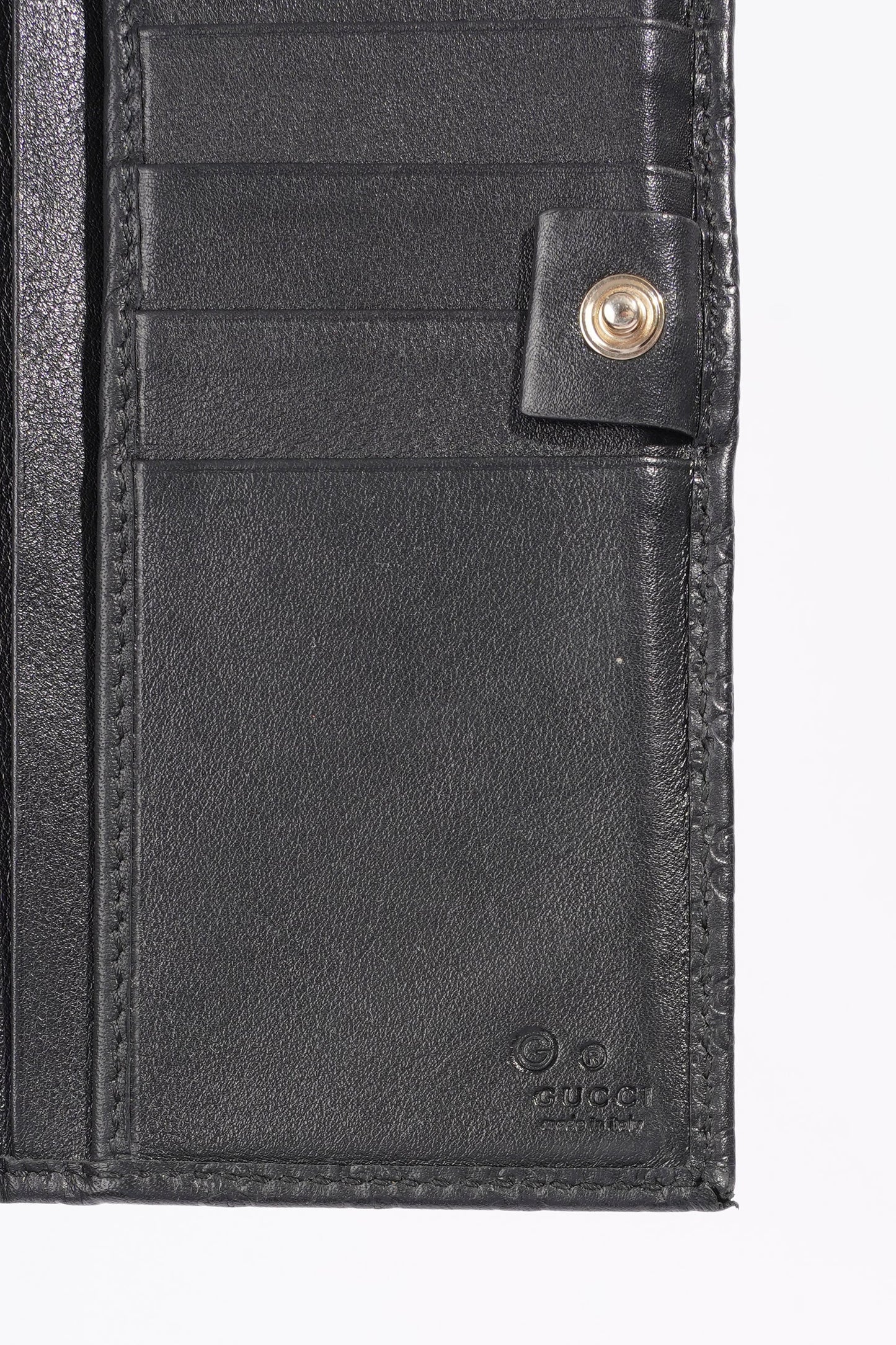 Gucci Bi-Fold Wallet Guccissima Black Leather