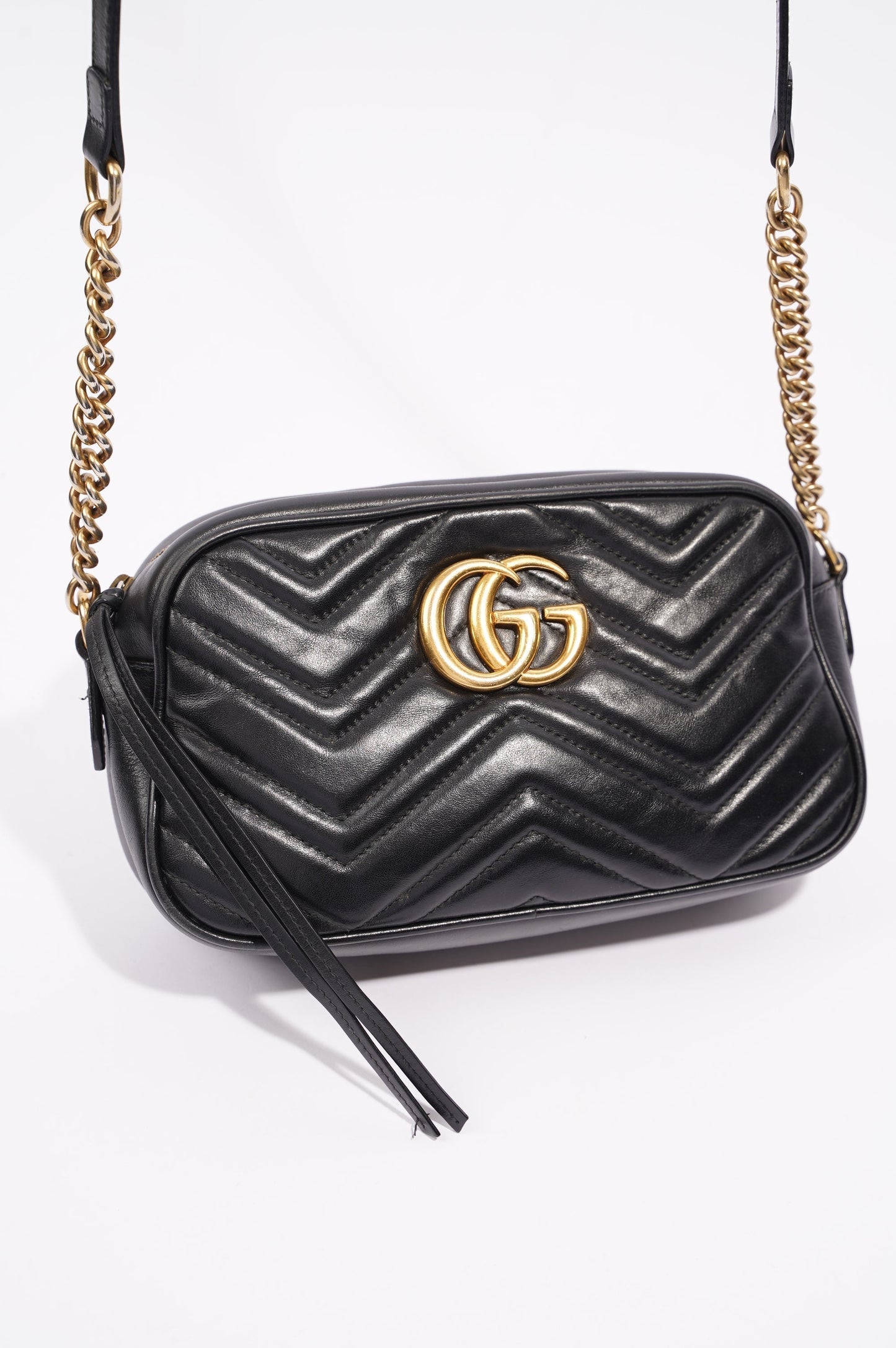 Gucci Womens Marmont Zip Black / Gold Small