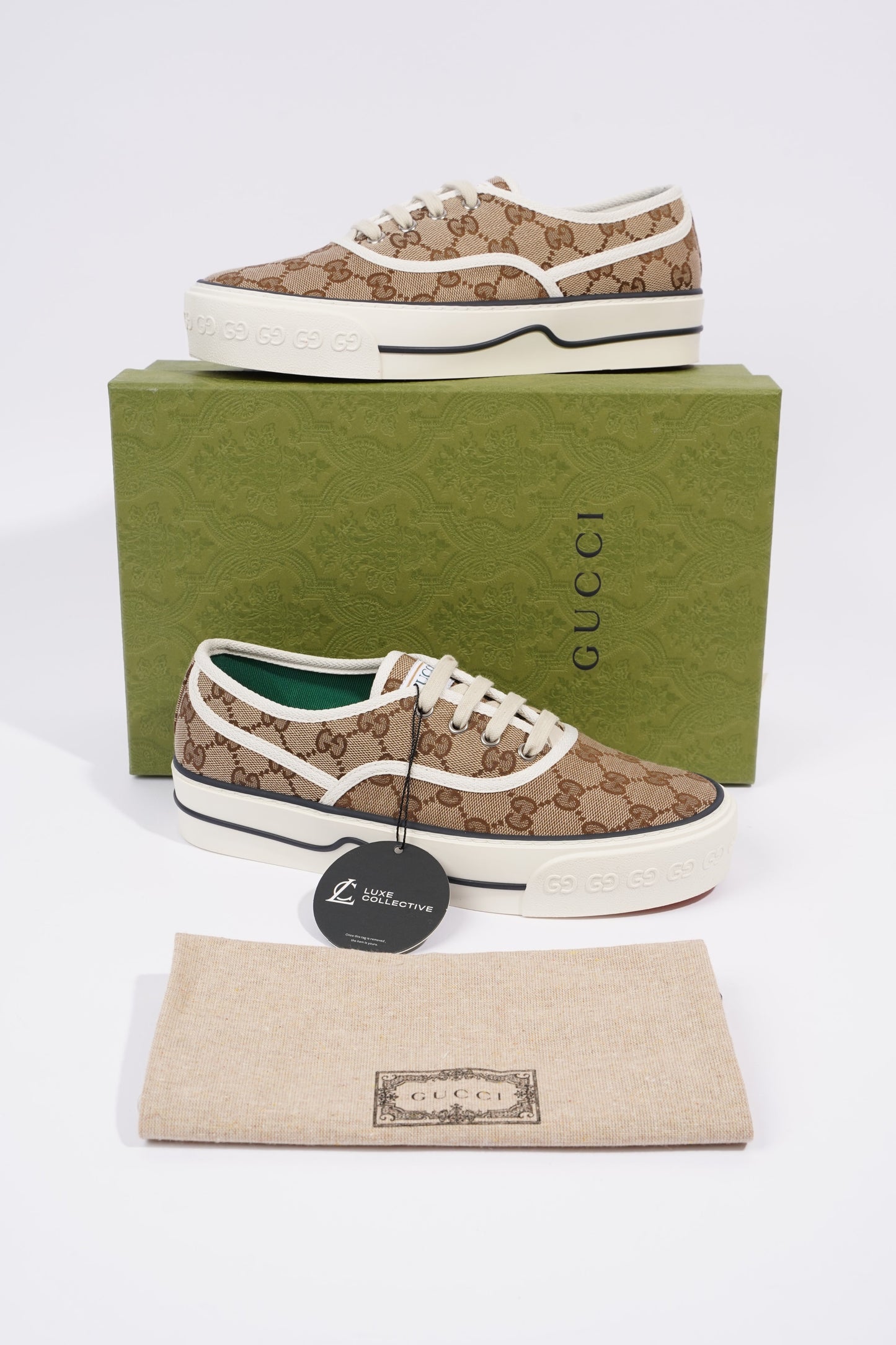 Gucci Tennis 1977 GG Brown GG Logo Canvas EU 38 UK 5