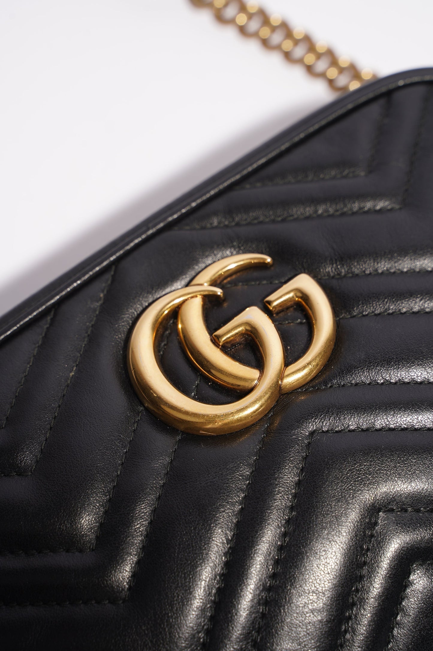 Gucci Womens GG Marmont Bag Black Leather Small
