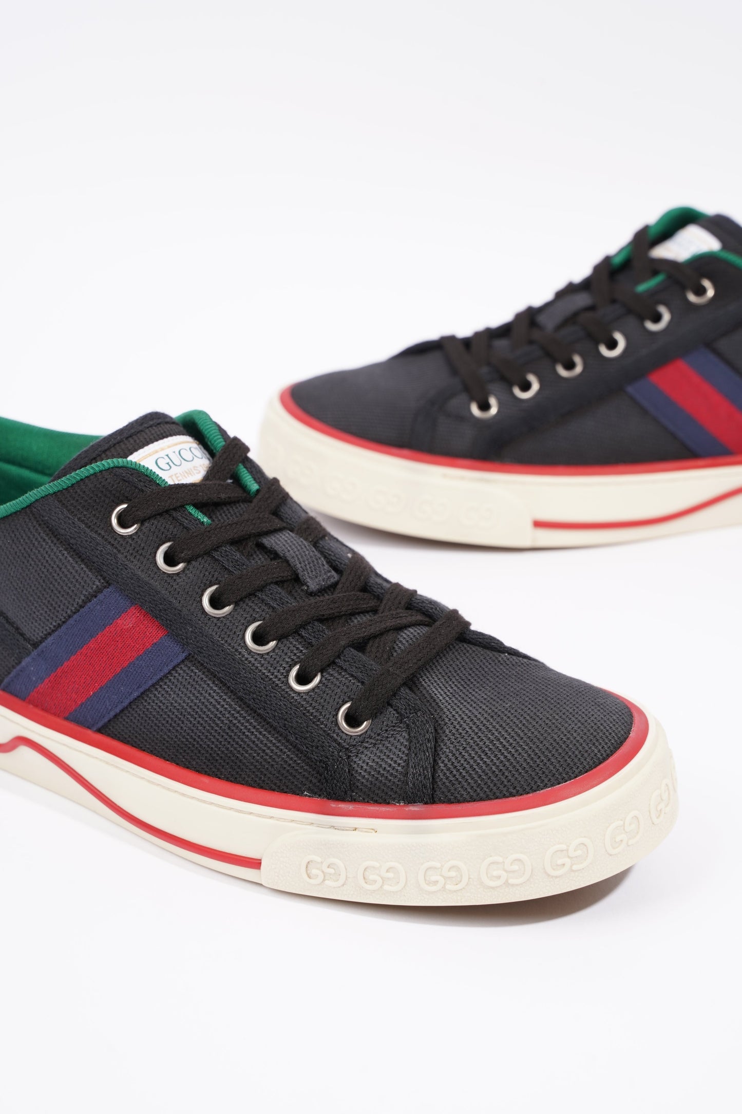 Gucci Mens Tennis 1977 Sneaker Black / Red / Navy EU 42 / UK 8