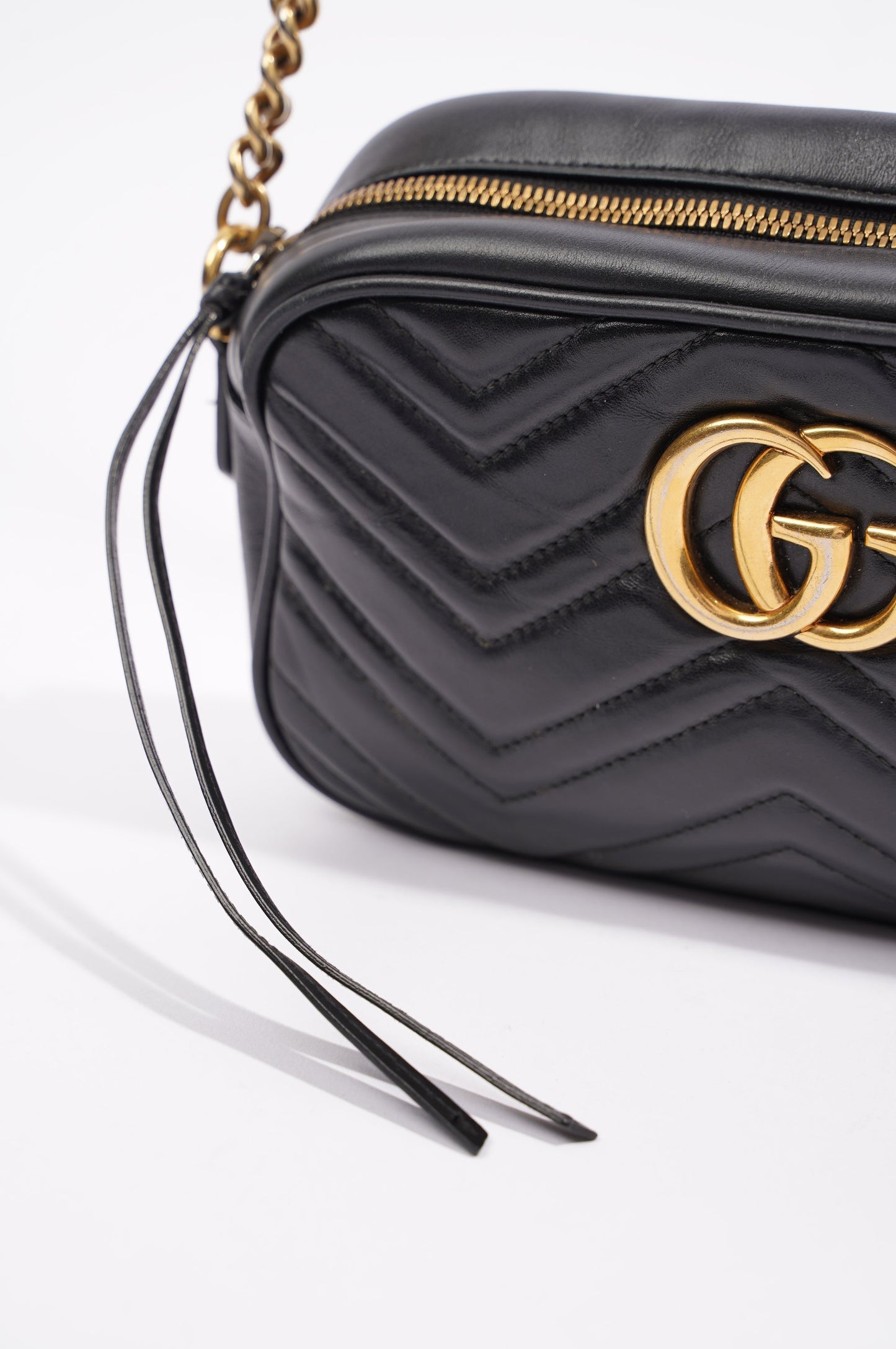 Gucci Womens Marmont Zip Black / Gold Small