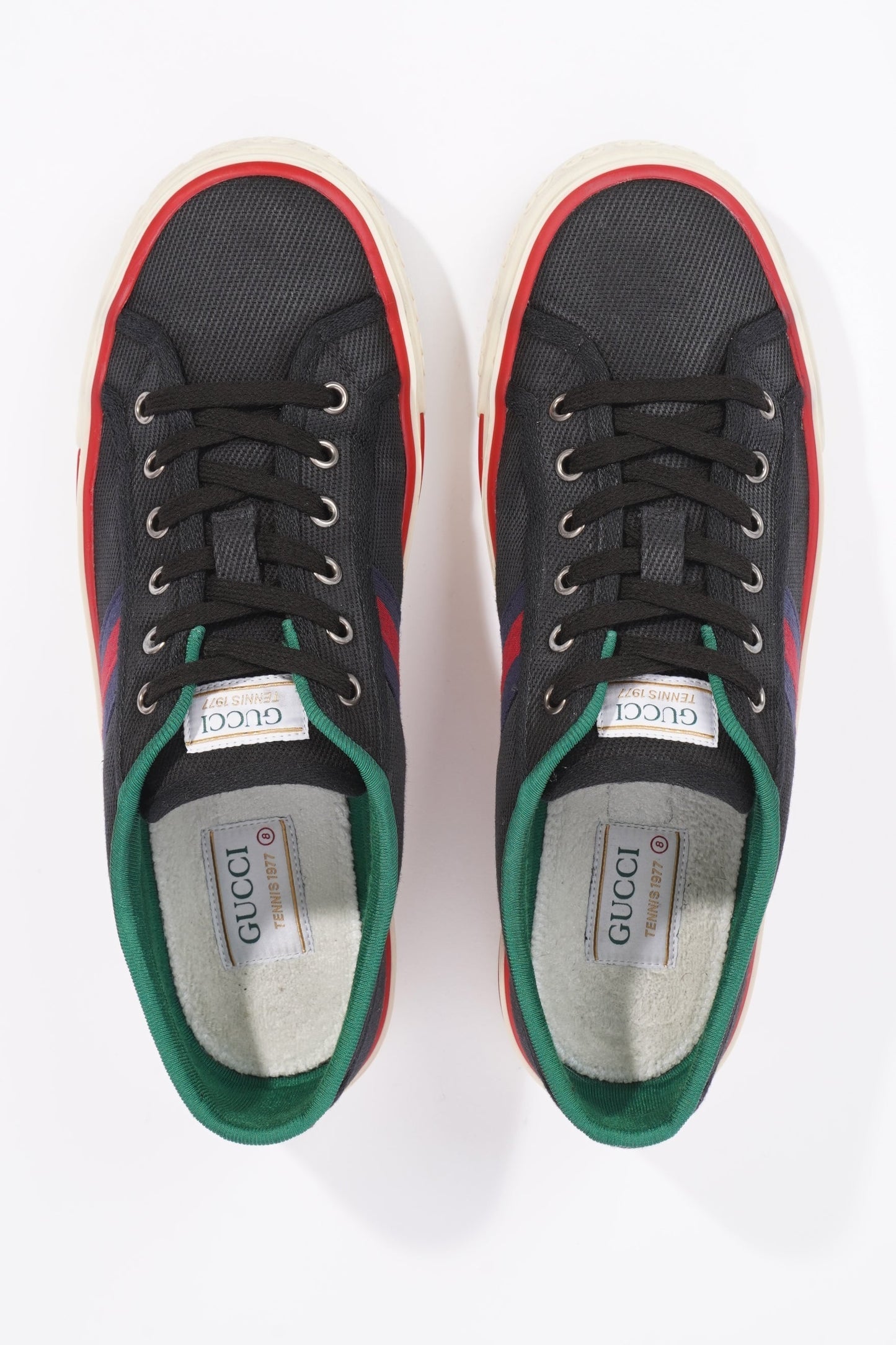 Gucci Mens Tennis 1977 Sneaker Black / Red / Navy EU 42 / UK 8