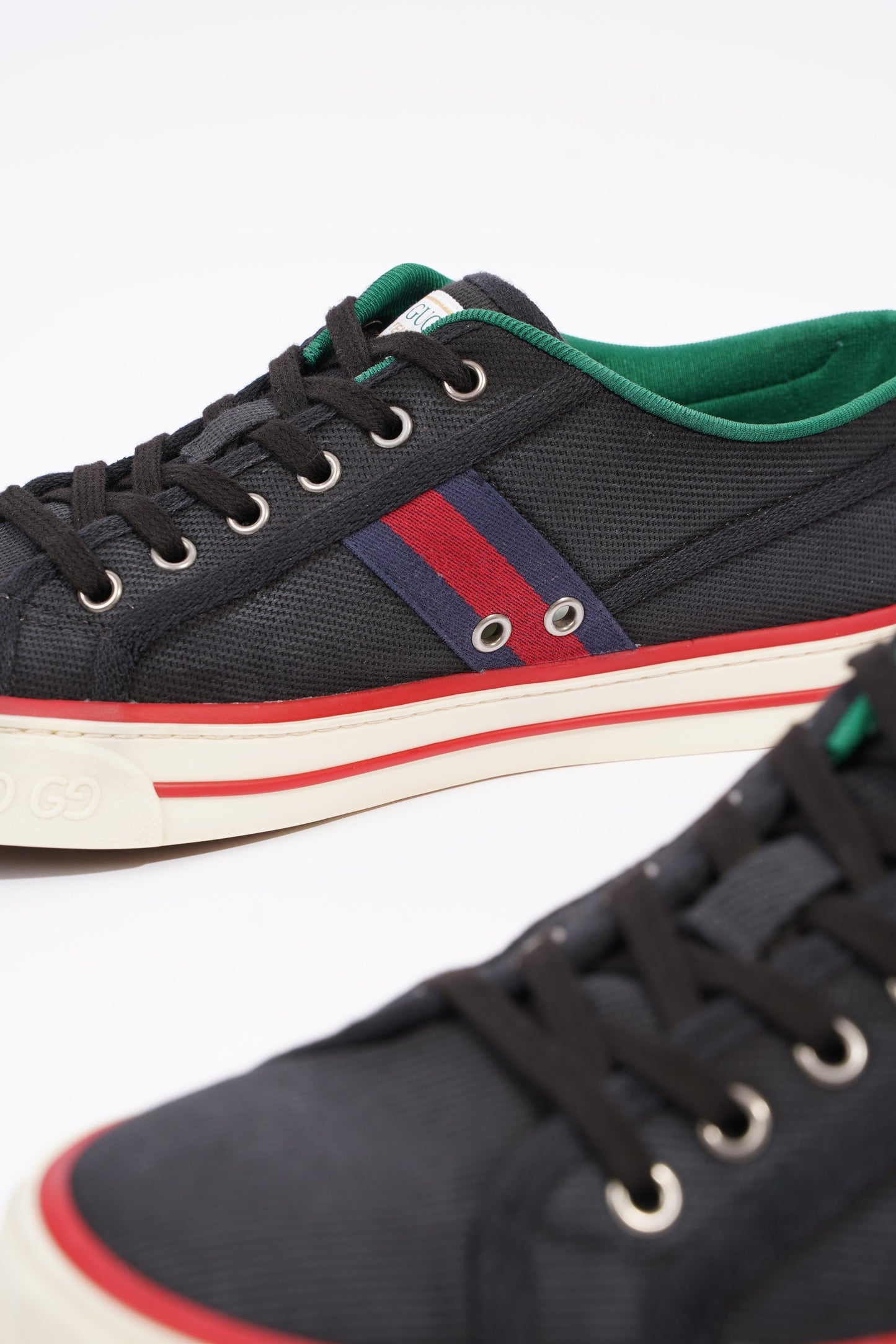 Gucci Mens Tennis 1977 Sneaker Black / Red / Navy EU 42 / UK 8