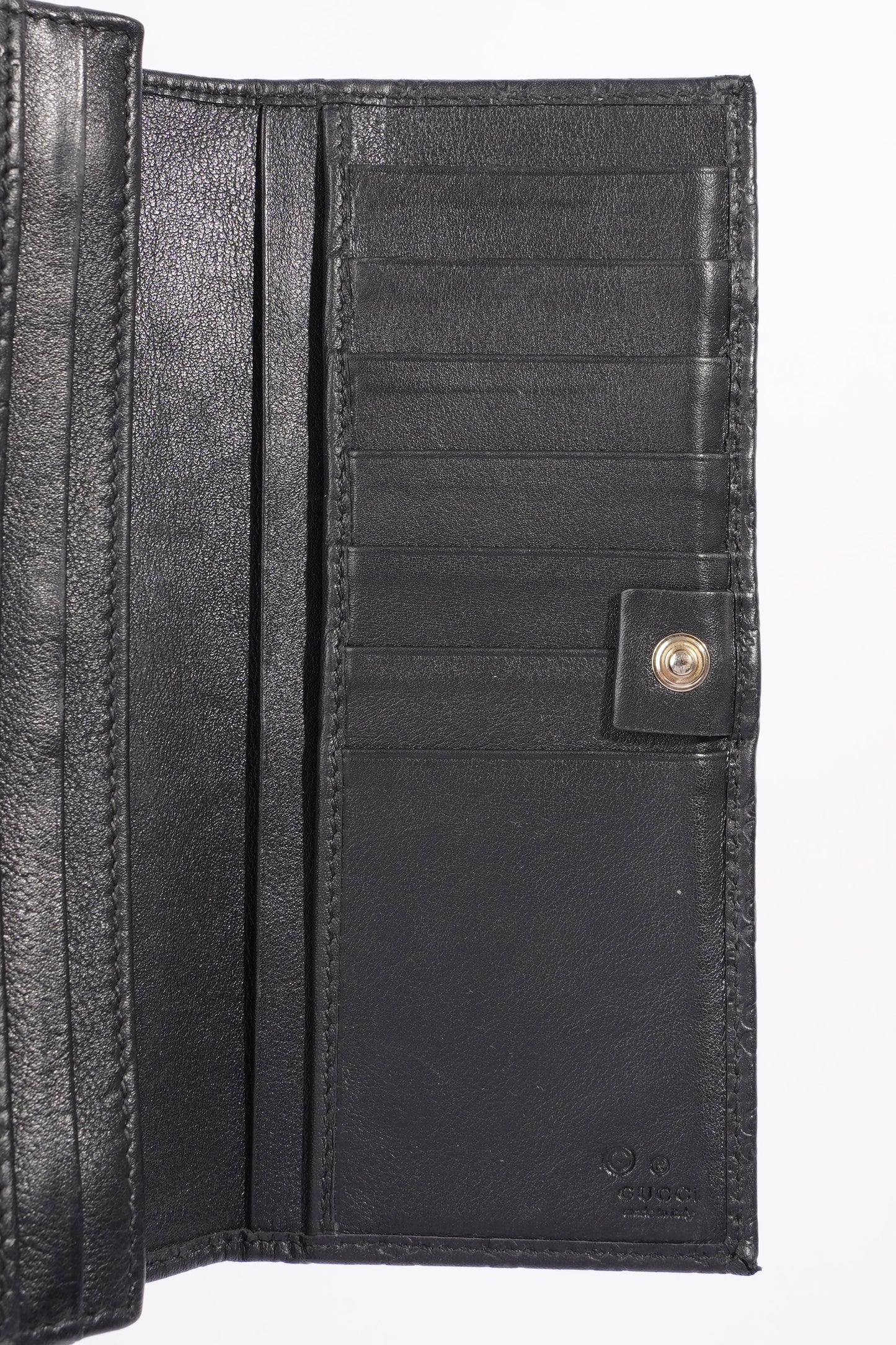 Gucci Bi-Fold Wallet Guccissima Black Leather