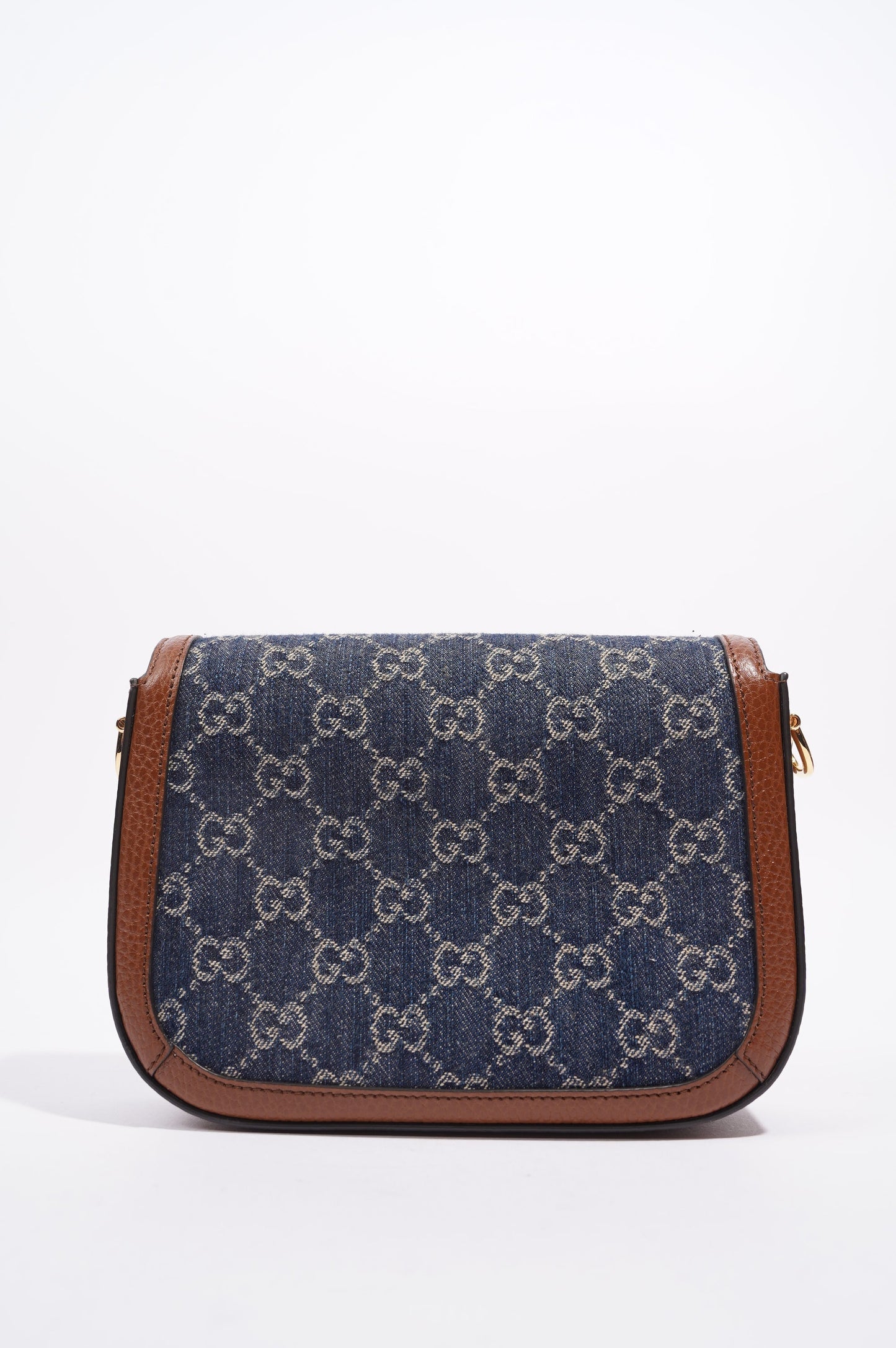 Gucci Womens Horsebit 1955 Mini Bag Demin / Brown