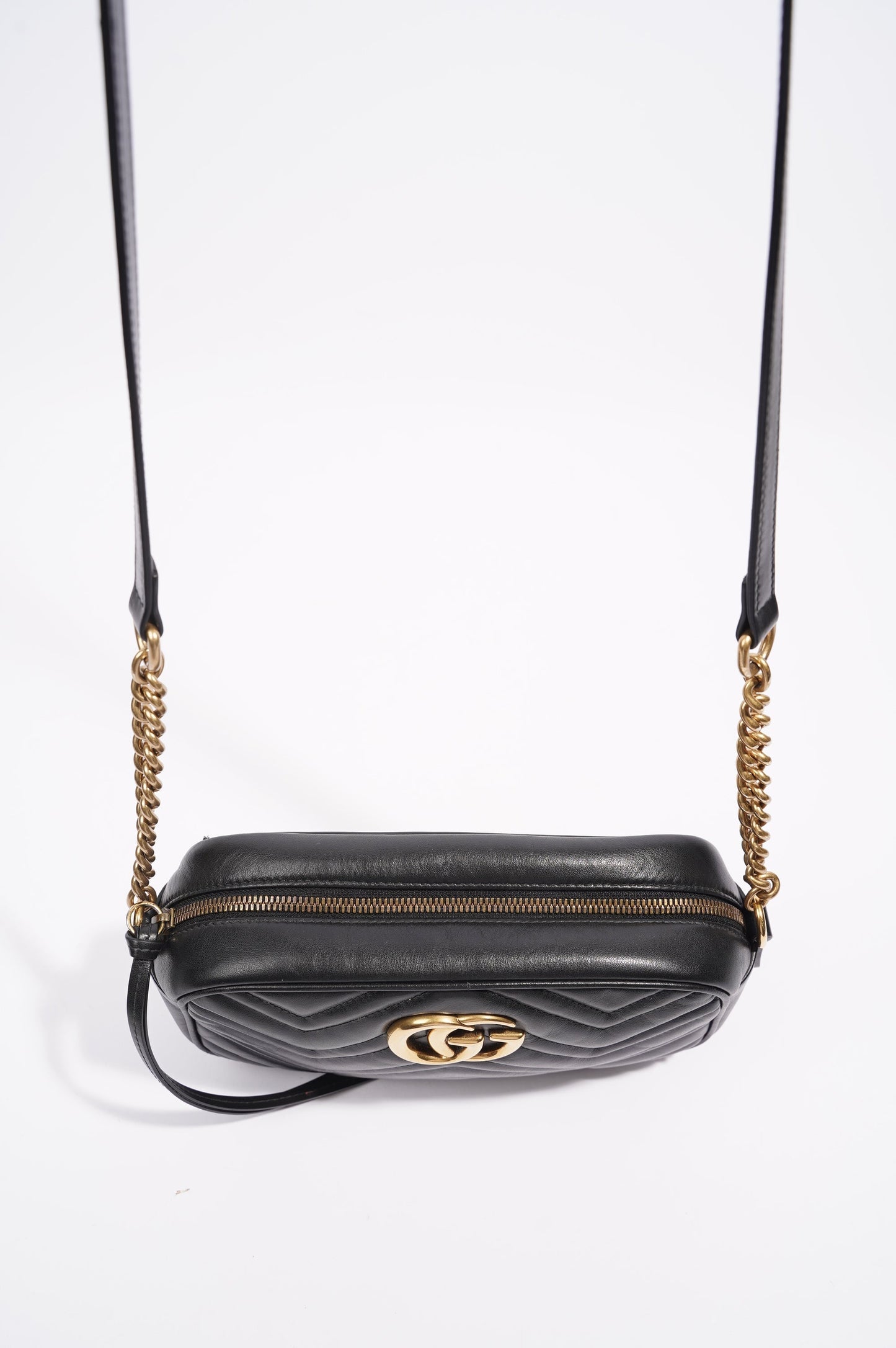 Gucci Womens GG Marmont Bag Black Leather Small