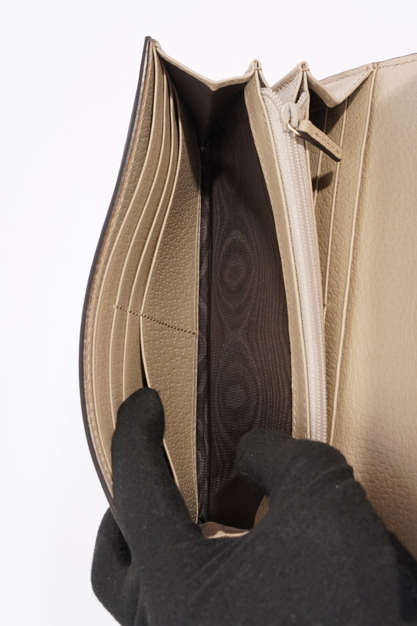 Gucci Ophidia Continental Wallet Oatmeal Leather