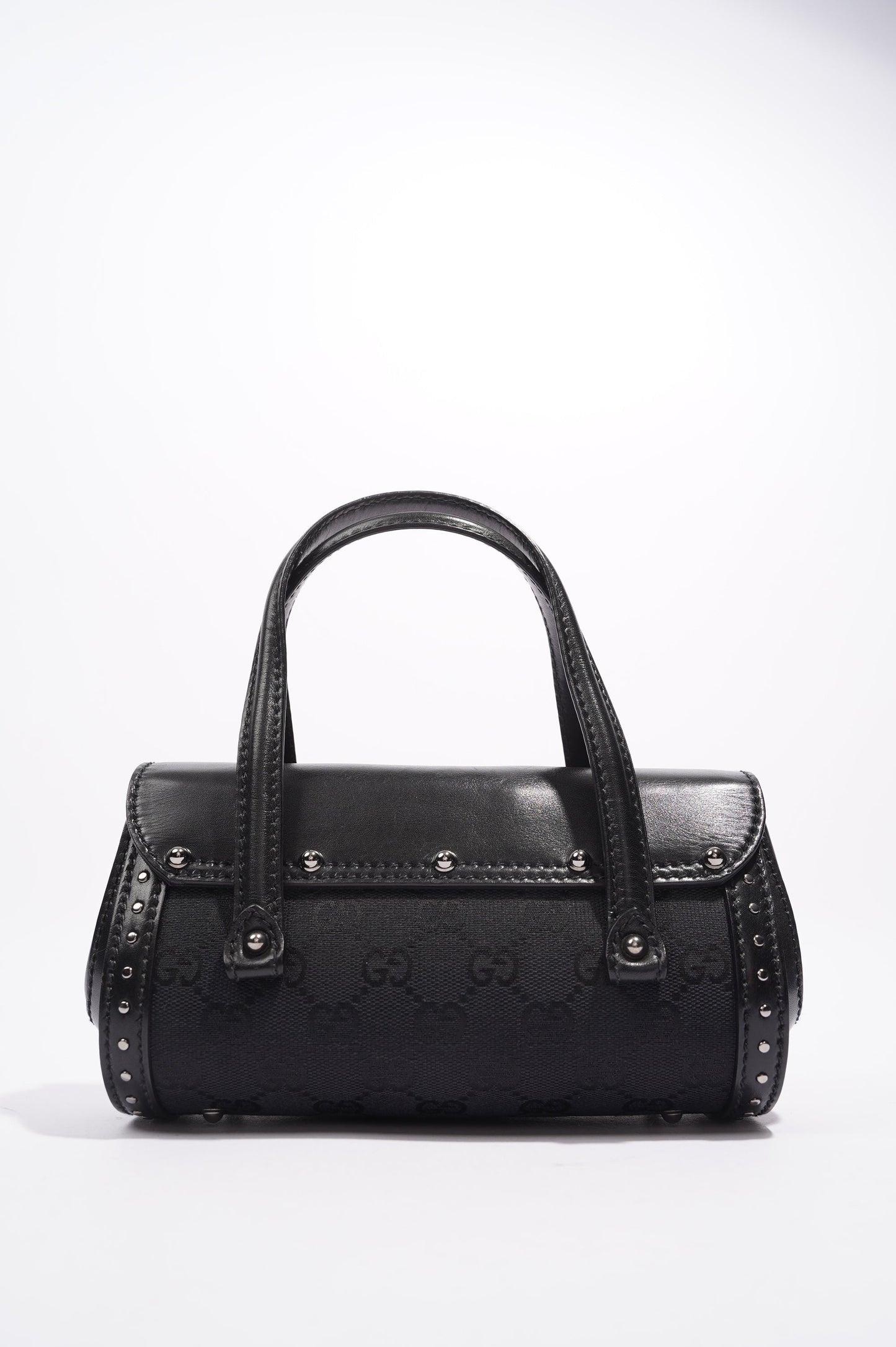 Gucci Womens Vintage Bamboo Top Handle Black