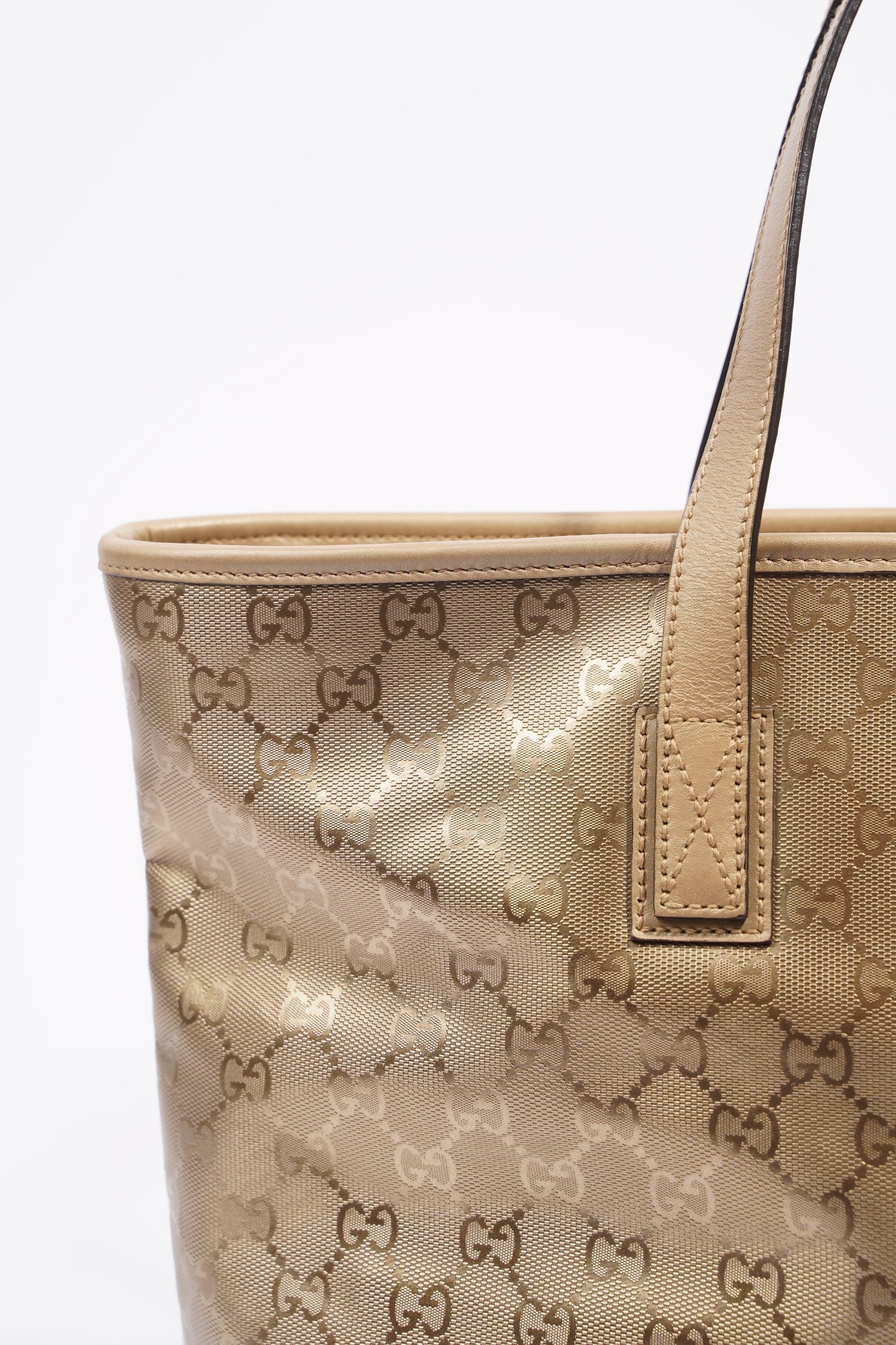 Gucci Womens Vintage Tote Bag Gold