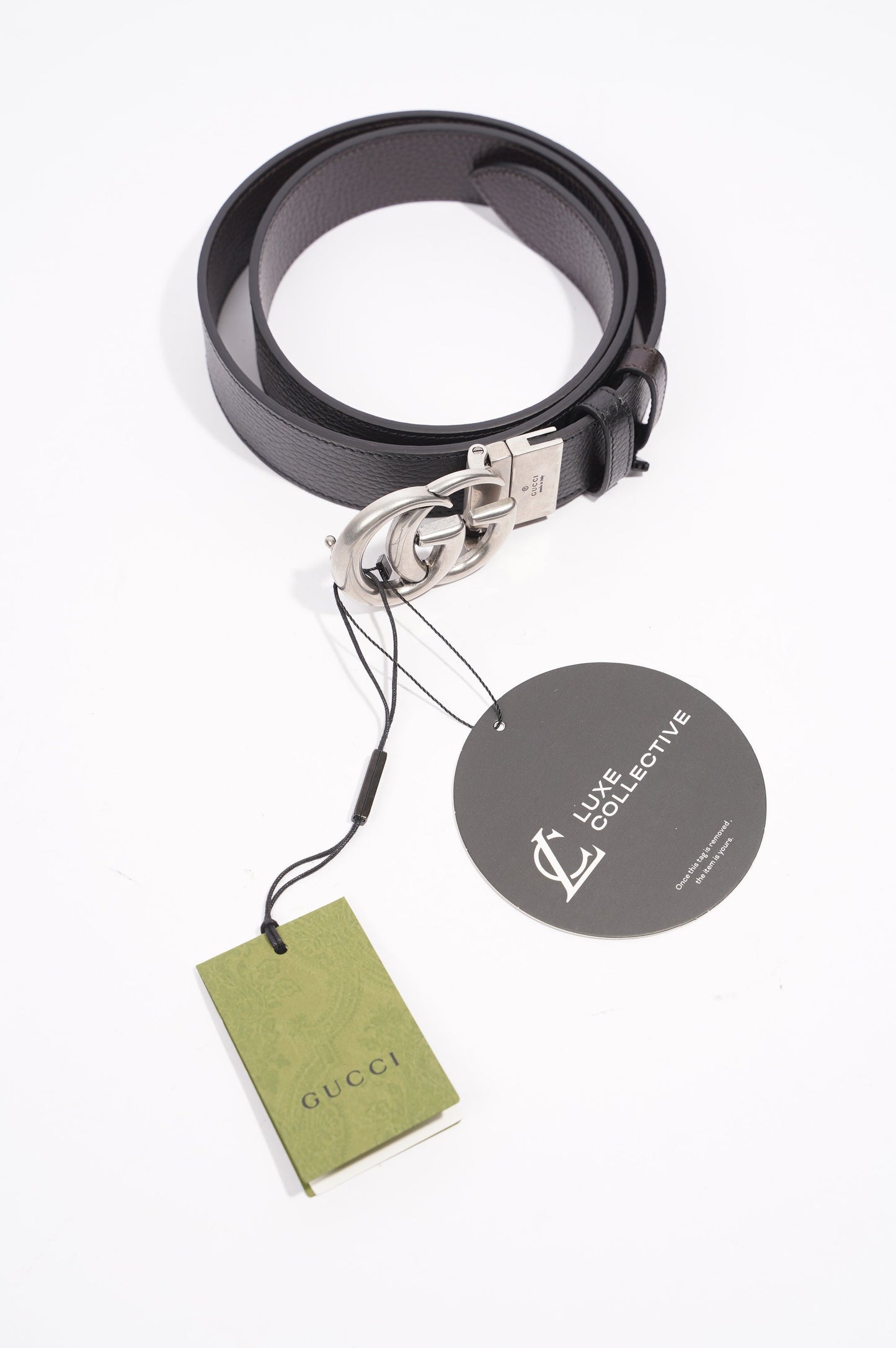 Gucci Mens GG Belt Black Leather 100cm - 40"