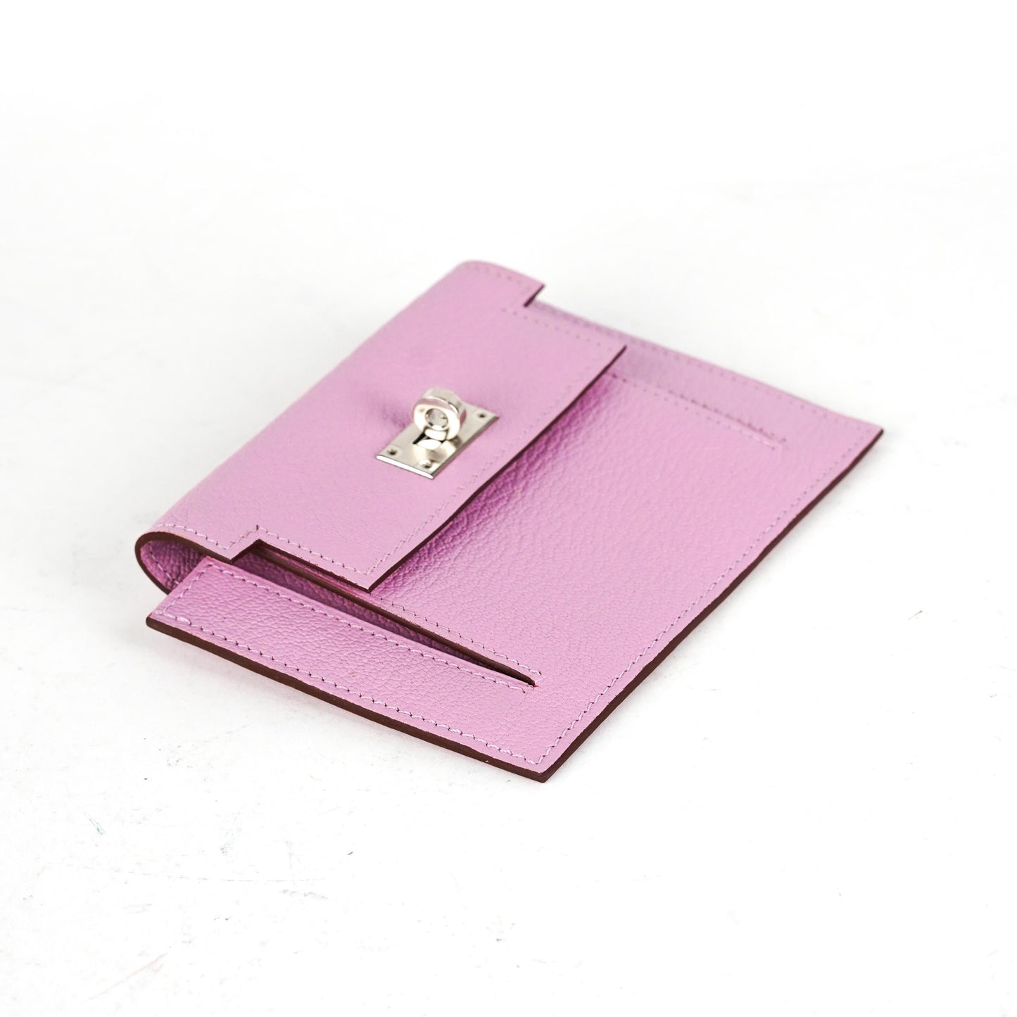 Hermes Kelly Compact Wallet Mauve Sylvestre