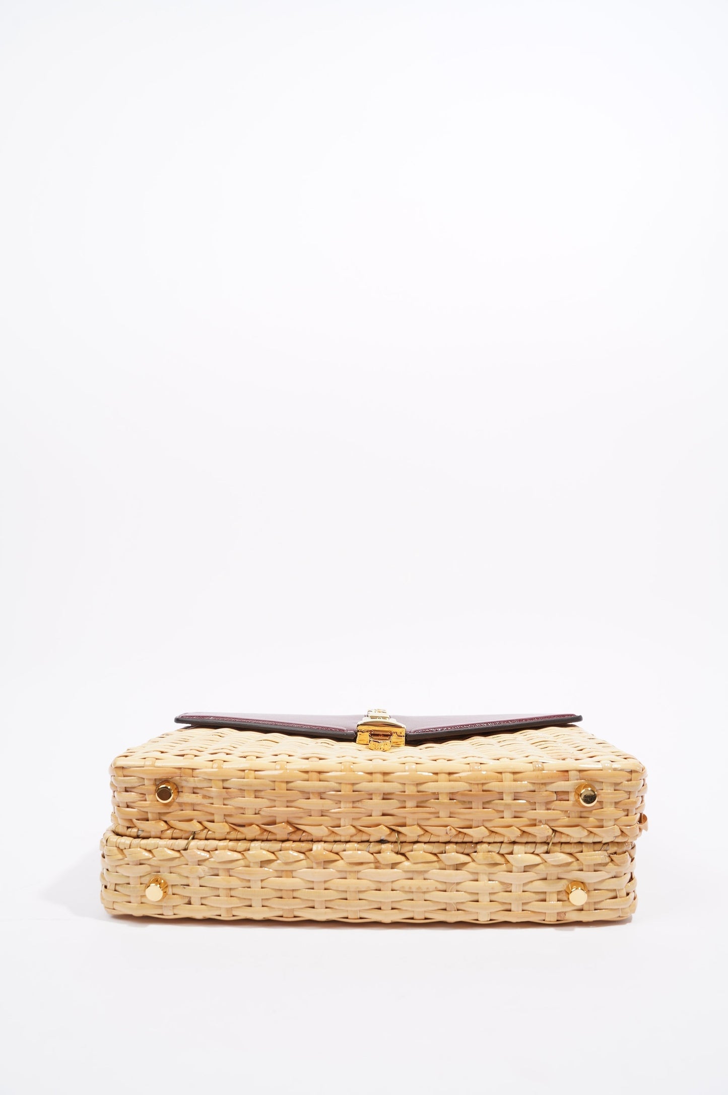 Gucci Sylvie 1969 Handbag Wicker / Burgundy