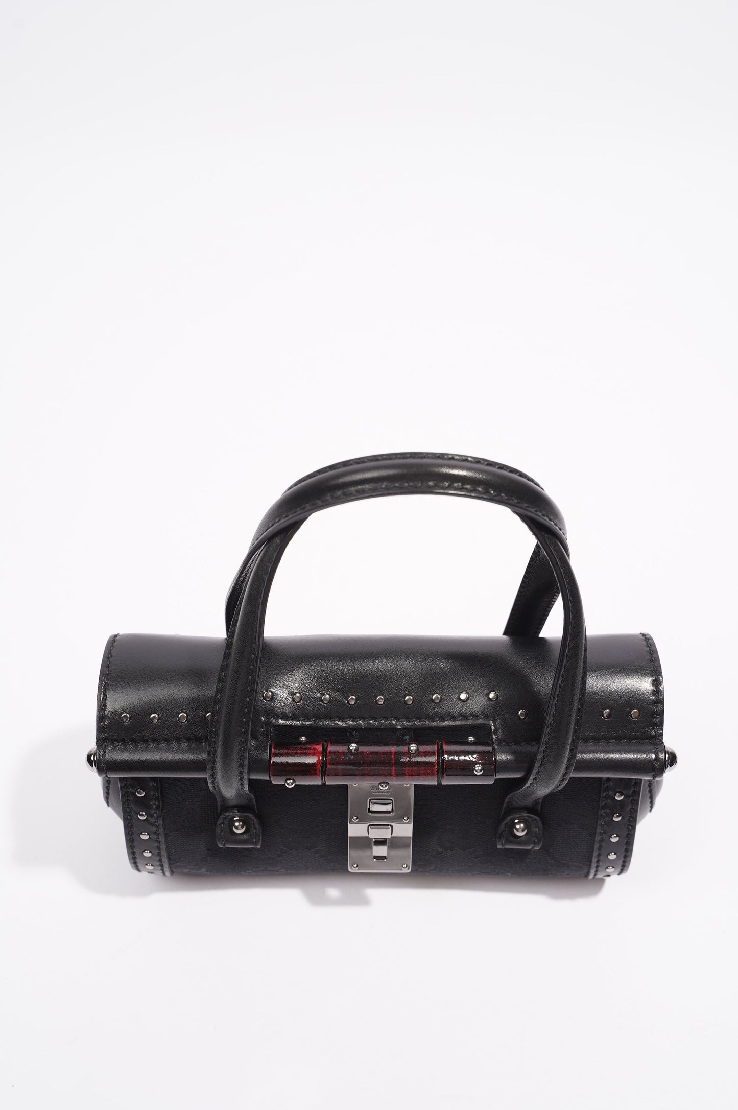 Gucci Womens Vintage Bamboo Top Handle Black