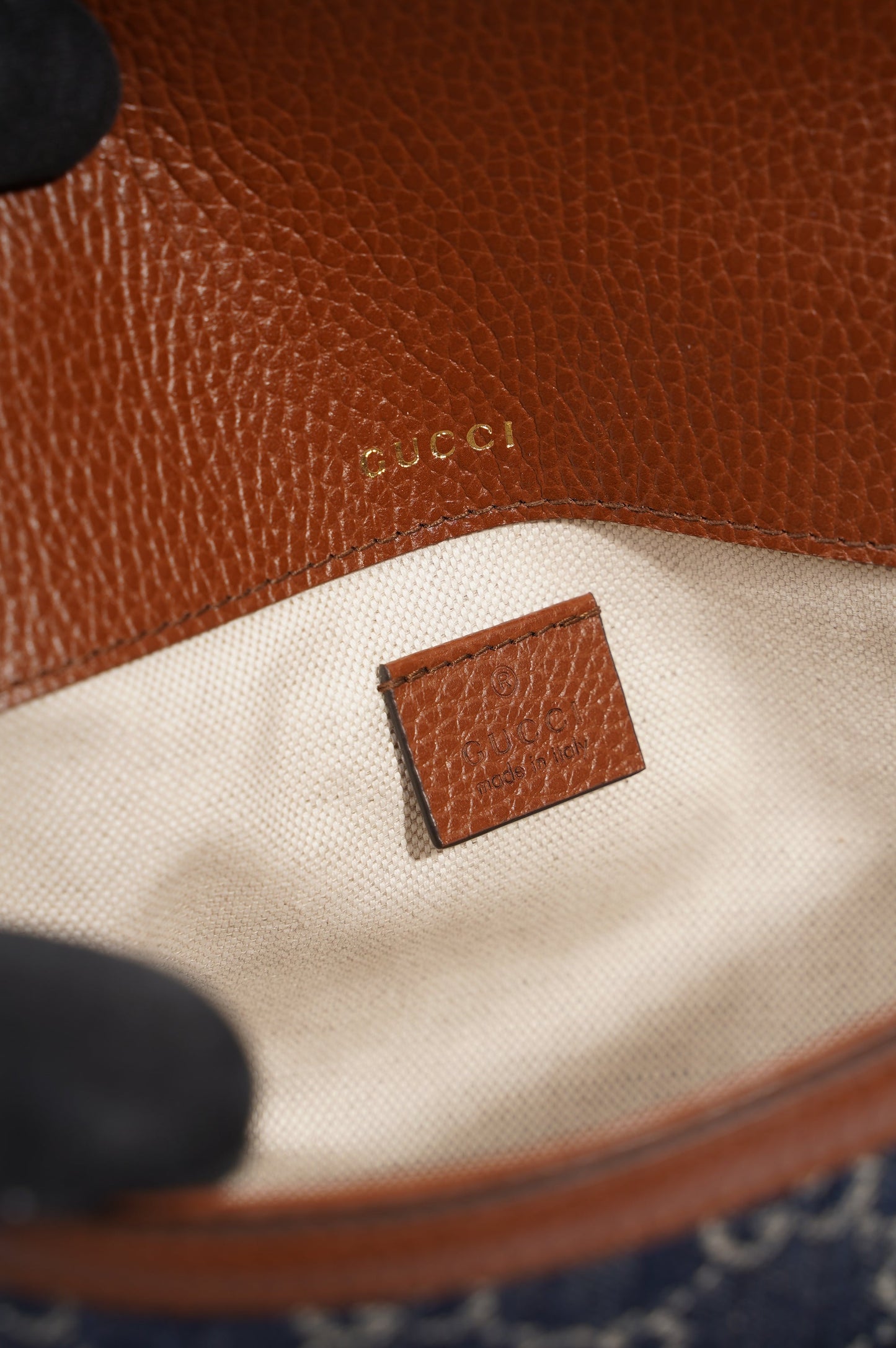 Gucci Womens Horsebit 1955 Mini Bag Demin / Brown