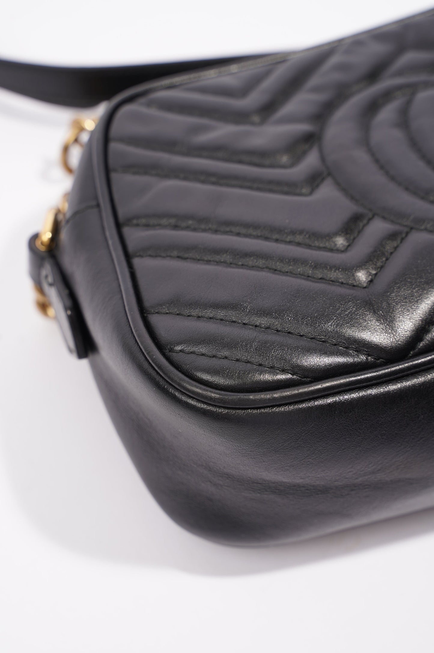 Gucci Womens Marmont Zip Black / Gold Small