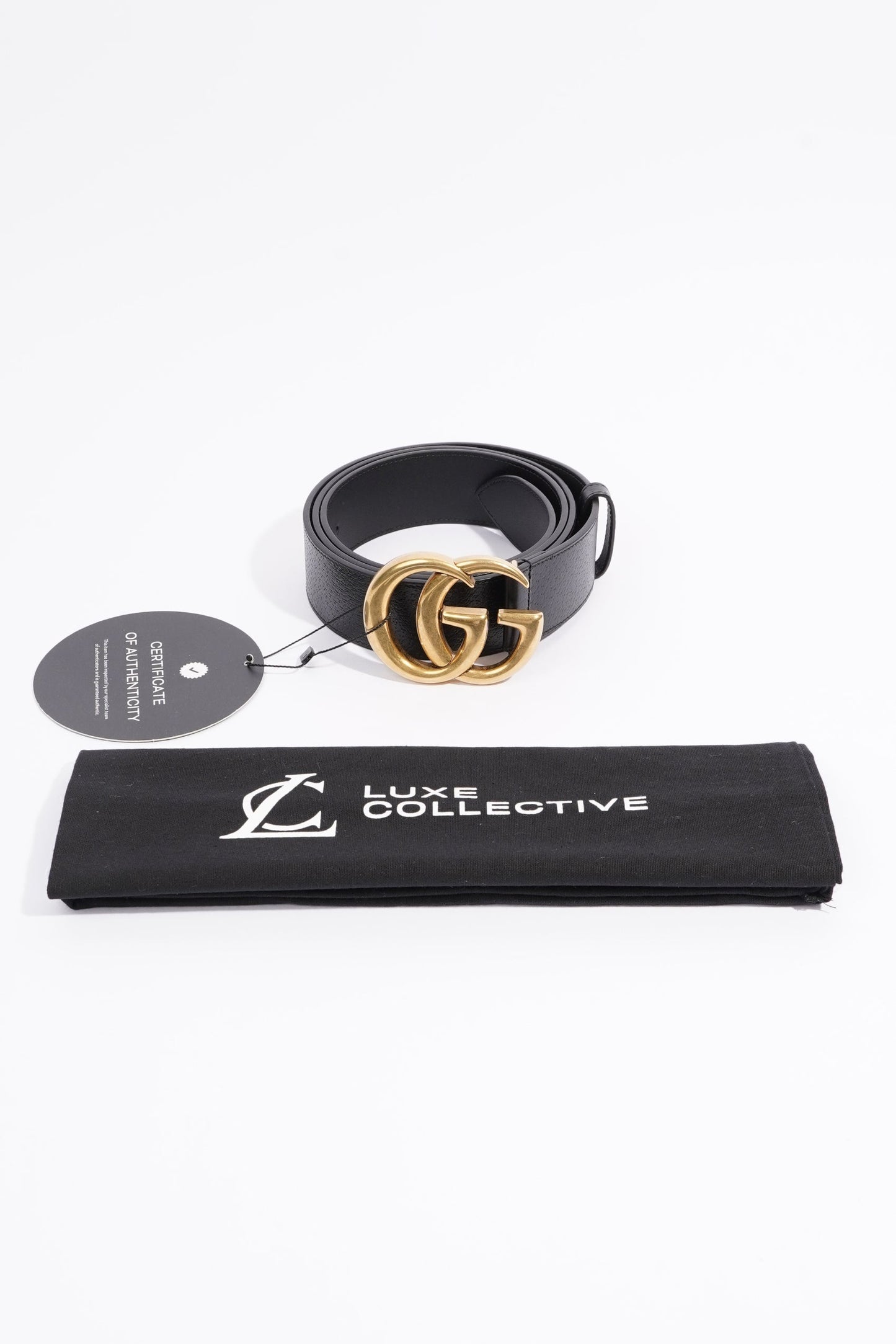 Gucci Womens Marmont Belt Black Leather 110cm - 44"