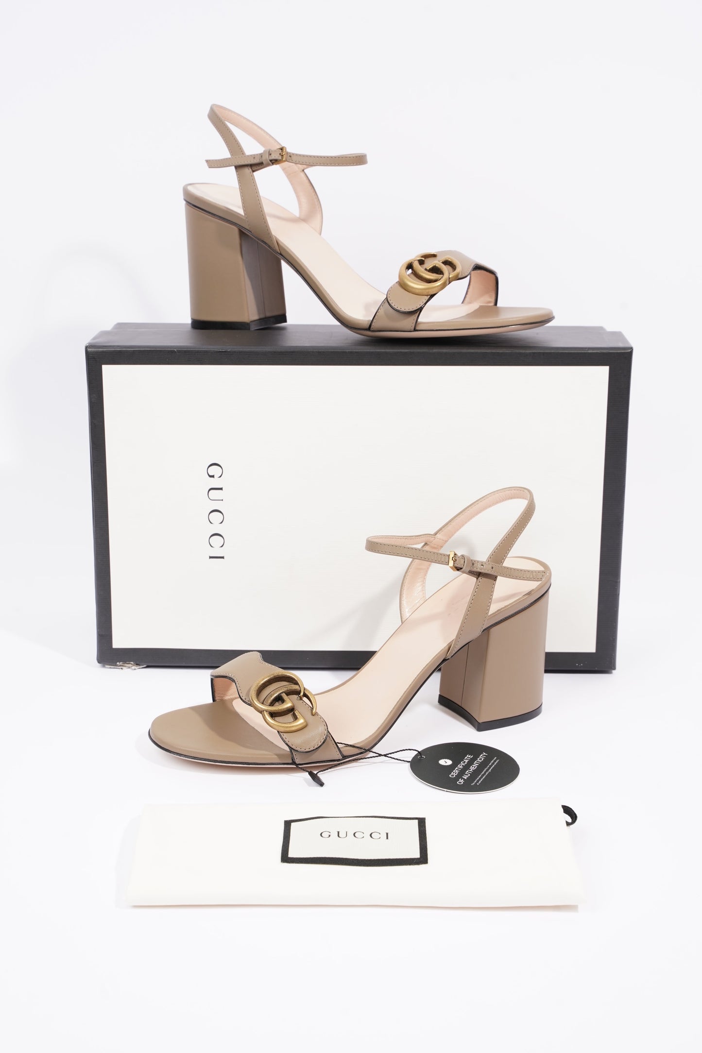 Gucci Womens Marmont Sandal Beige EU 39 / UK 6