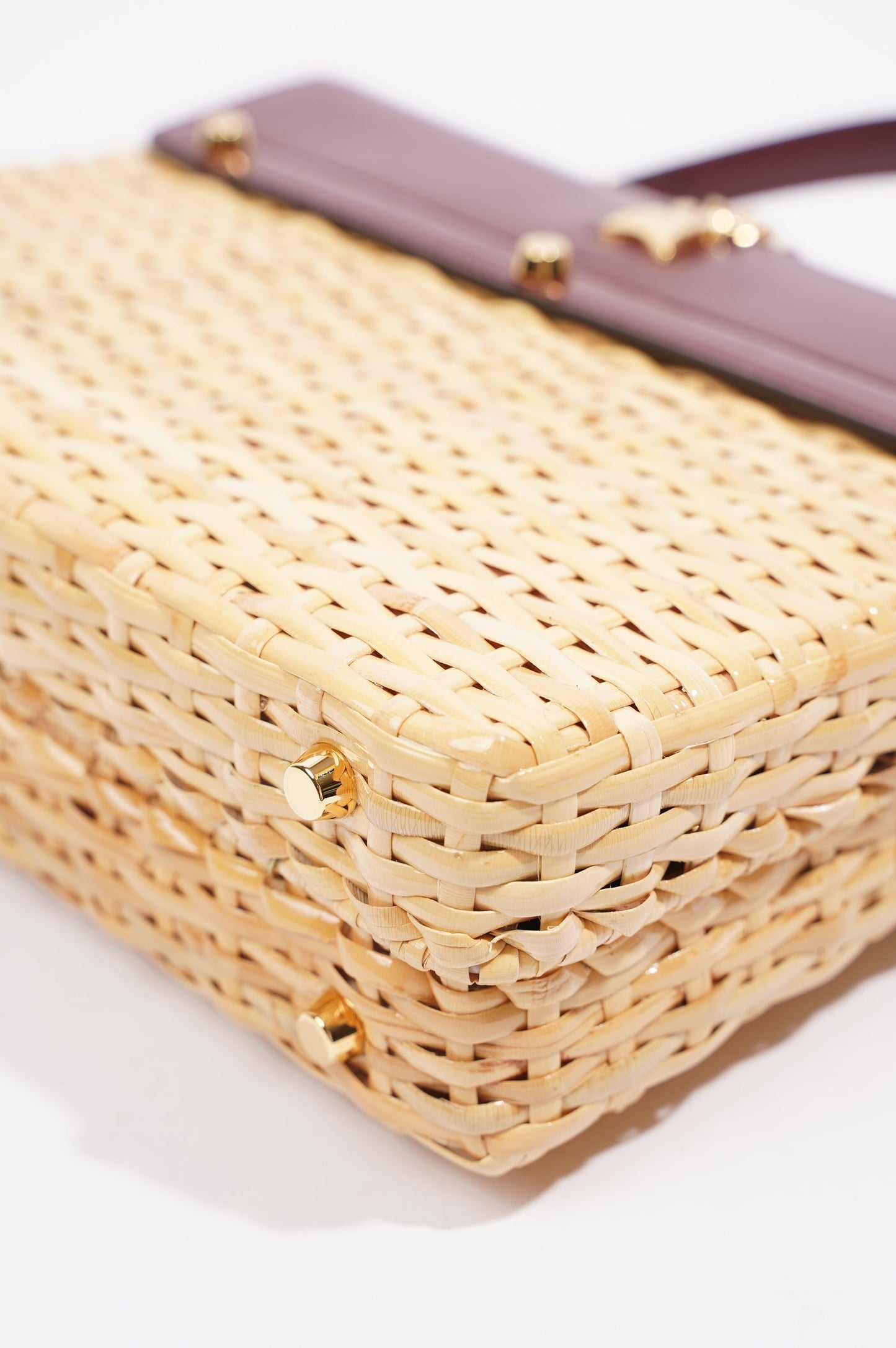 Gucci Sylvie 1969 Handbag Wicker / Burgundy