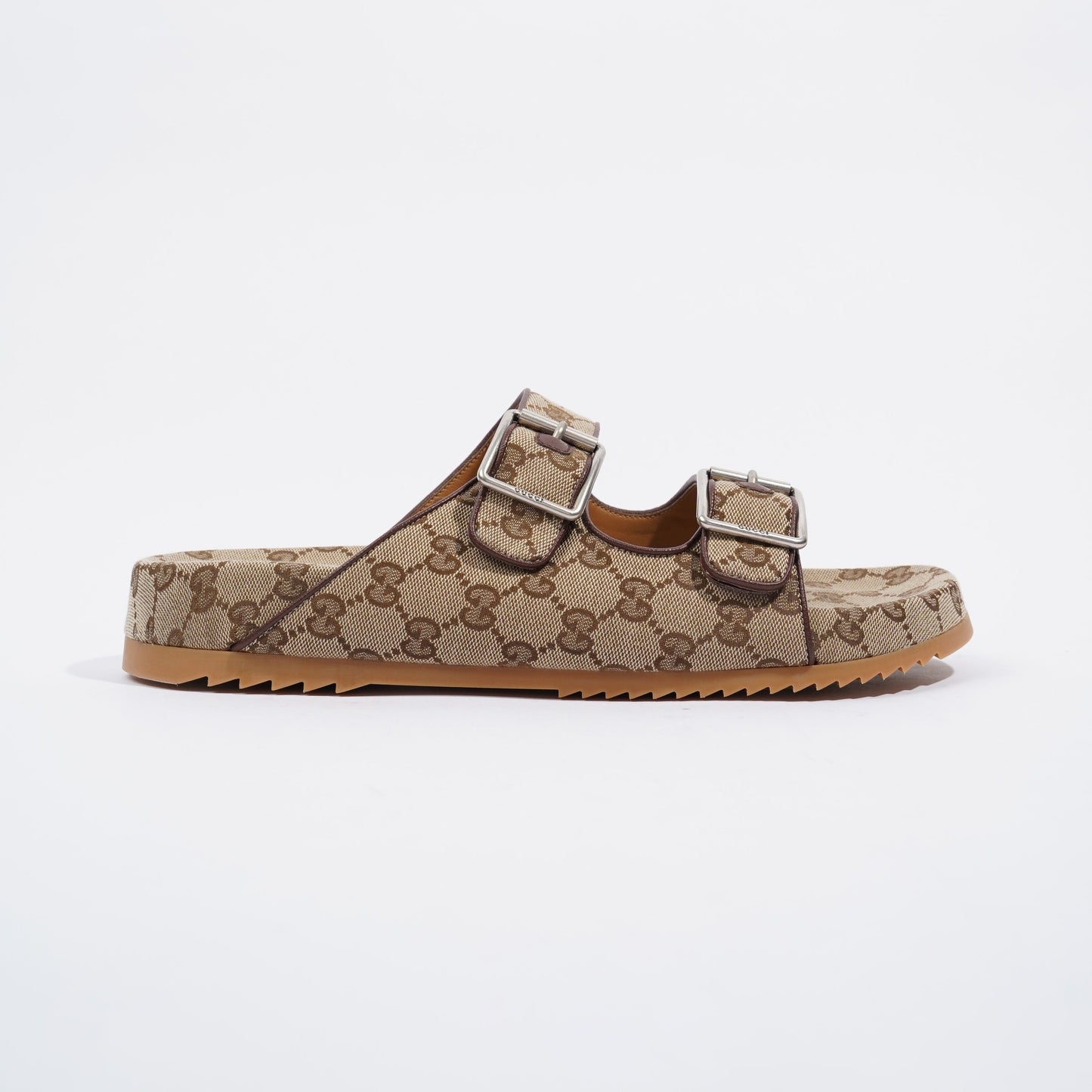 Gucci Slide Sandal With Straps Beige / Ebony EU 46 / UK 12