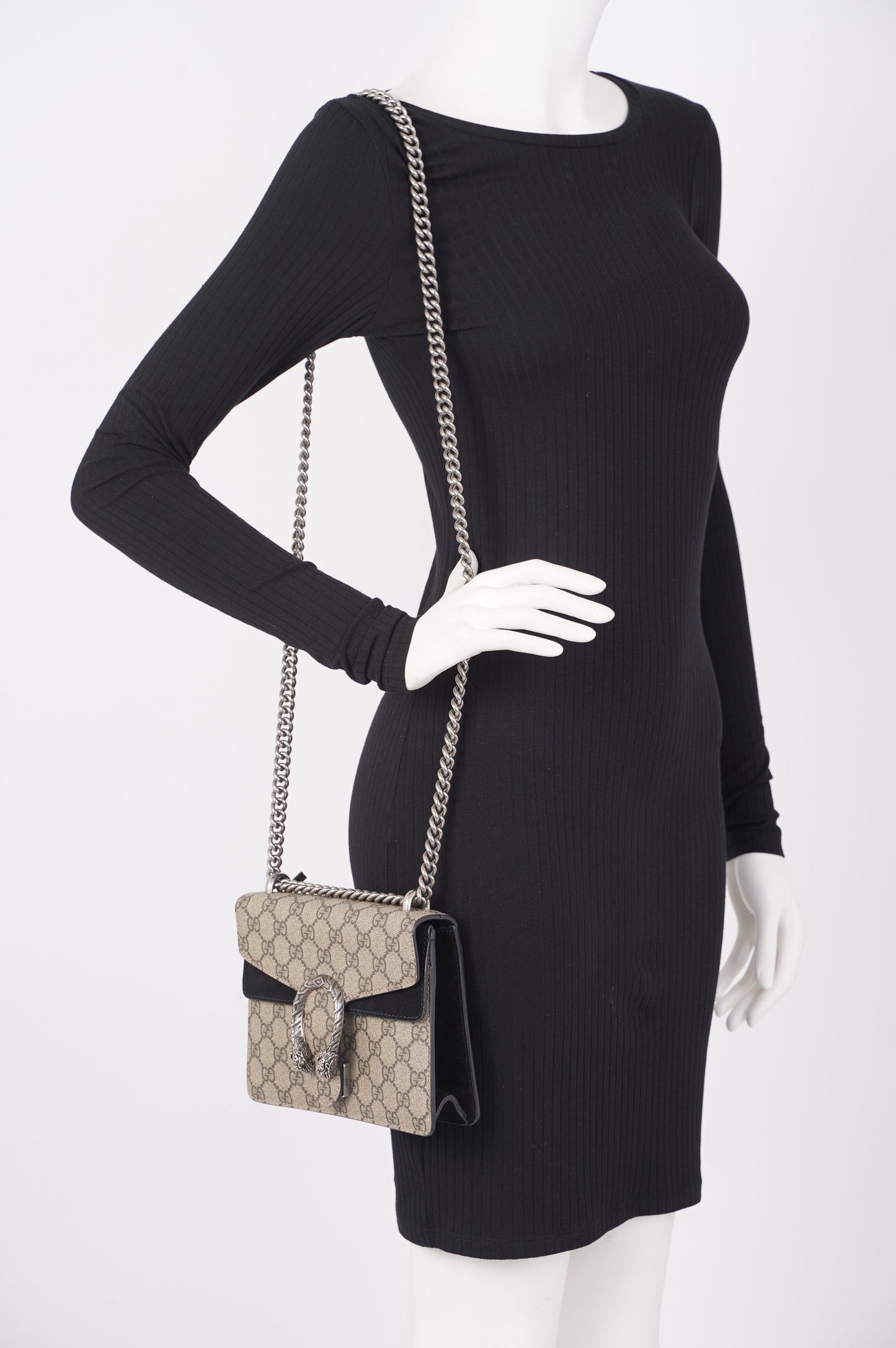 Gucci Dionysus Bag Monogram / Black Canvas / Leather Mini