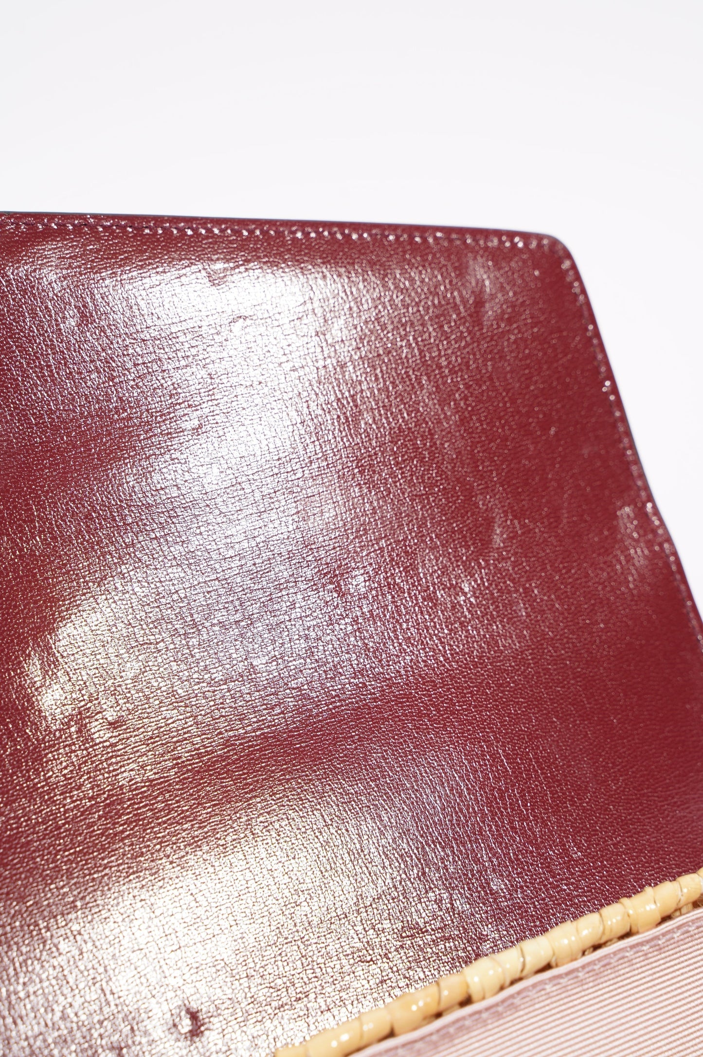 Gucci Sylvie 1969 Handbag Wicker / Burgundy