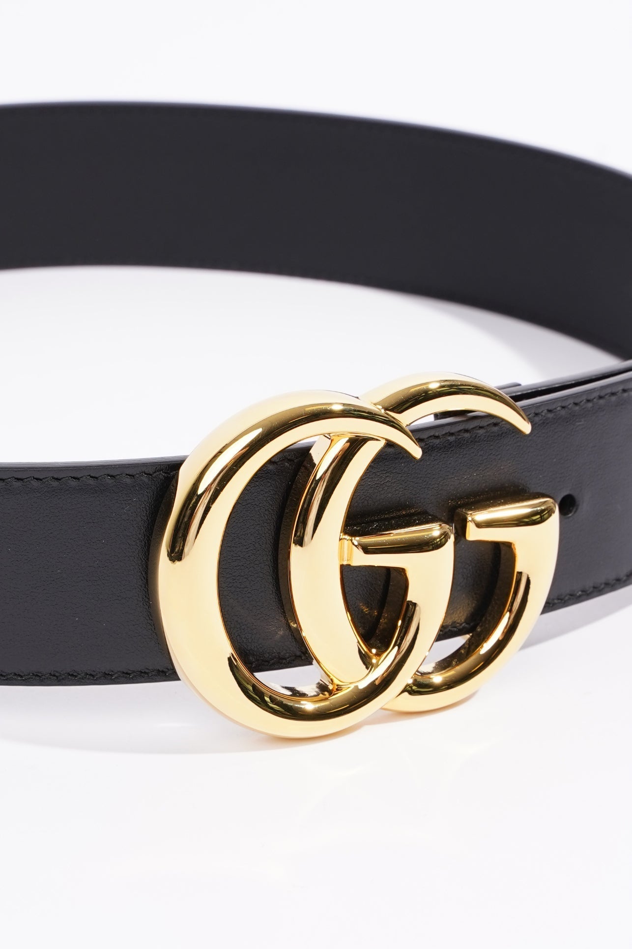 Gucci Womens Marmont Belt Black Leather 75cm - 30"