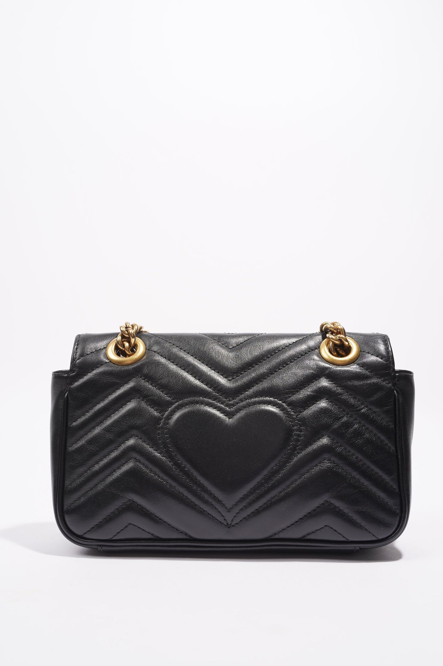 Gucci Womens Marmont Flap Black Leather Mini