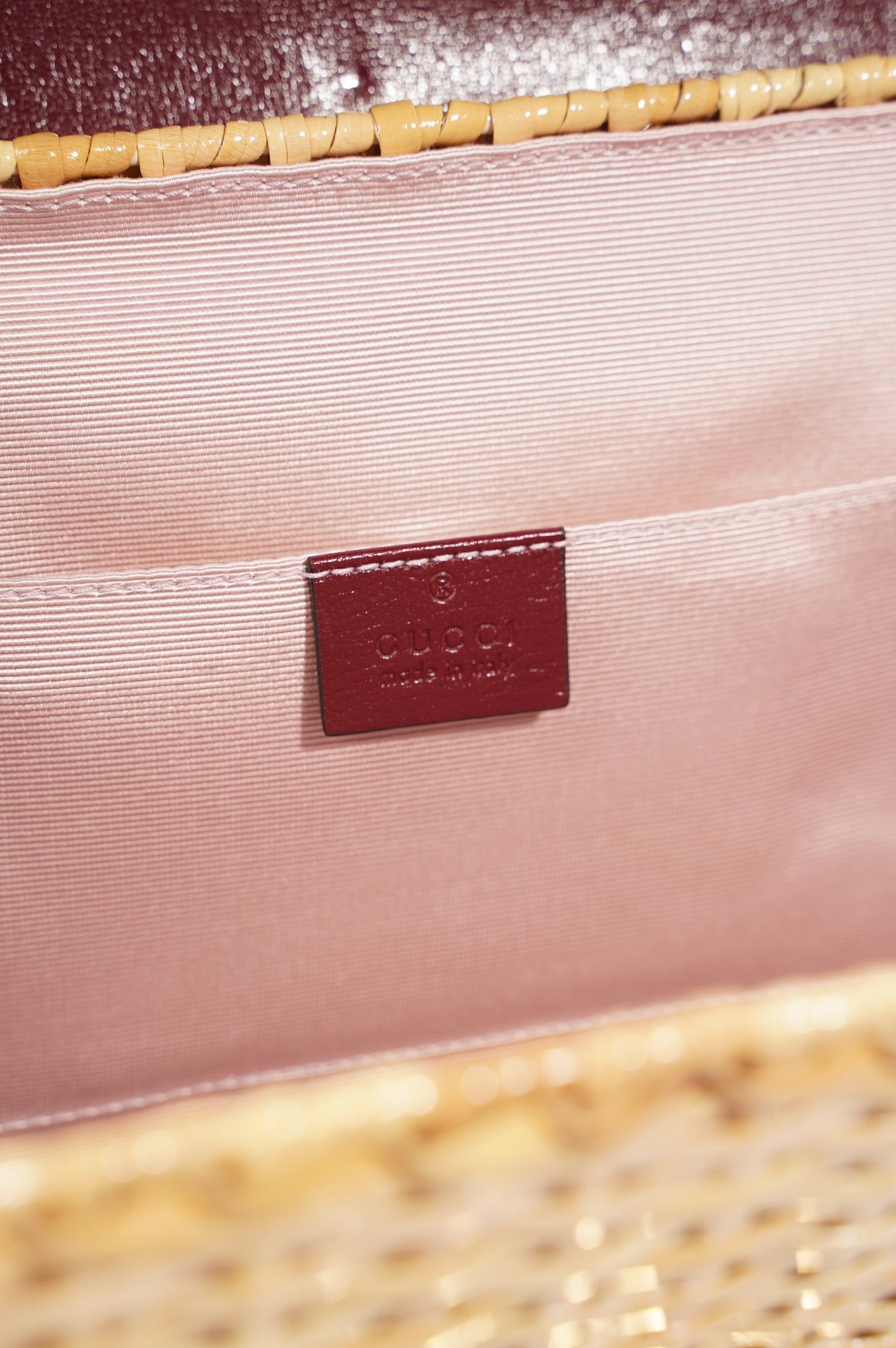 Gucci Sylvie 1969 Handbag Wicker / Burgundy