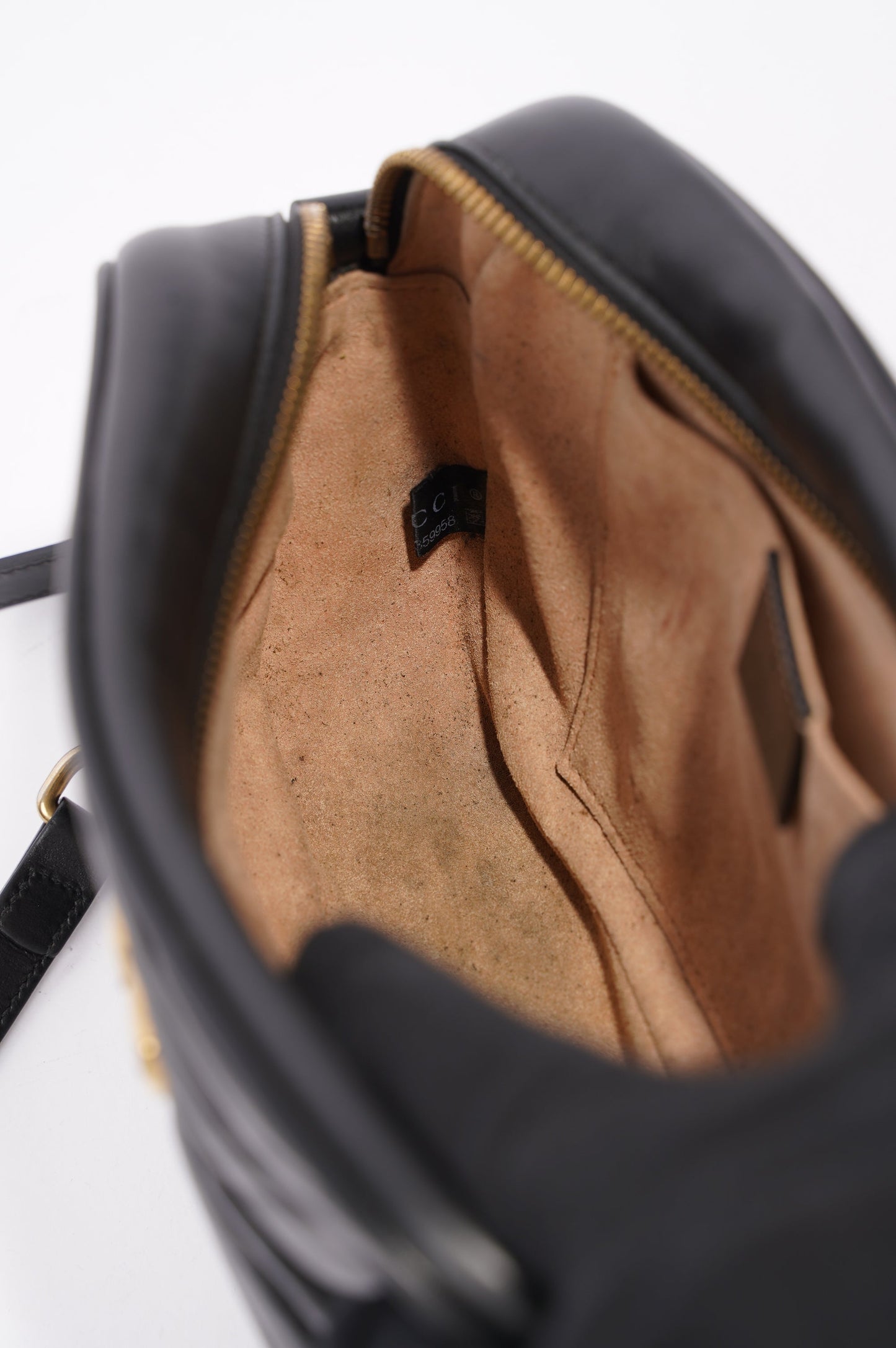 Gucci Womens Marmont Zip Black / Gold Small
