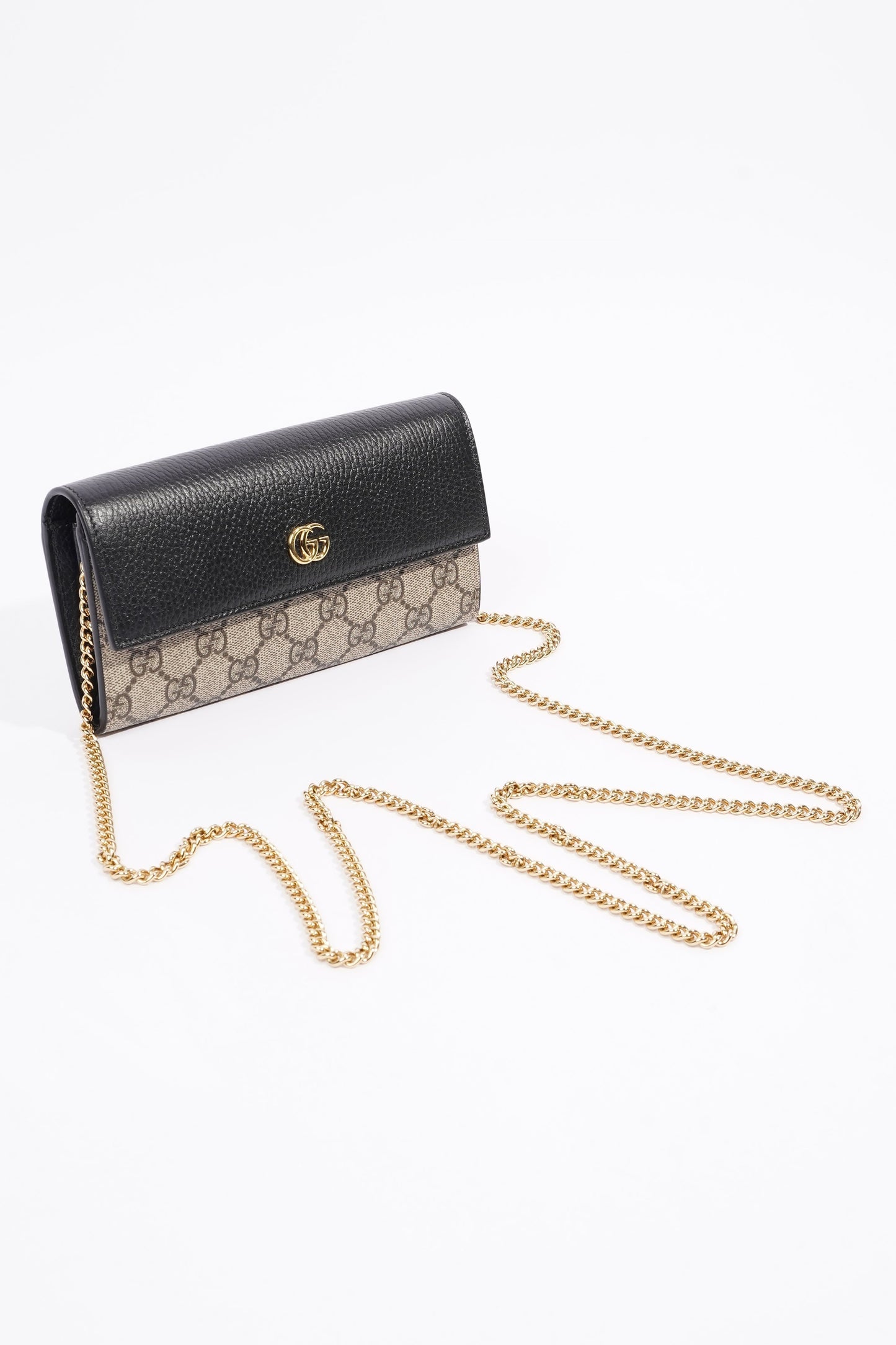 Gucci GG Marmont Chain Wallet Monogram Leather / Canvas